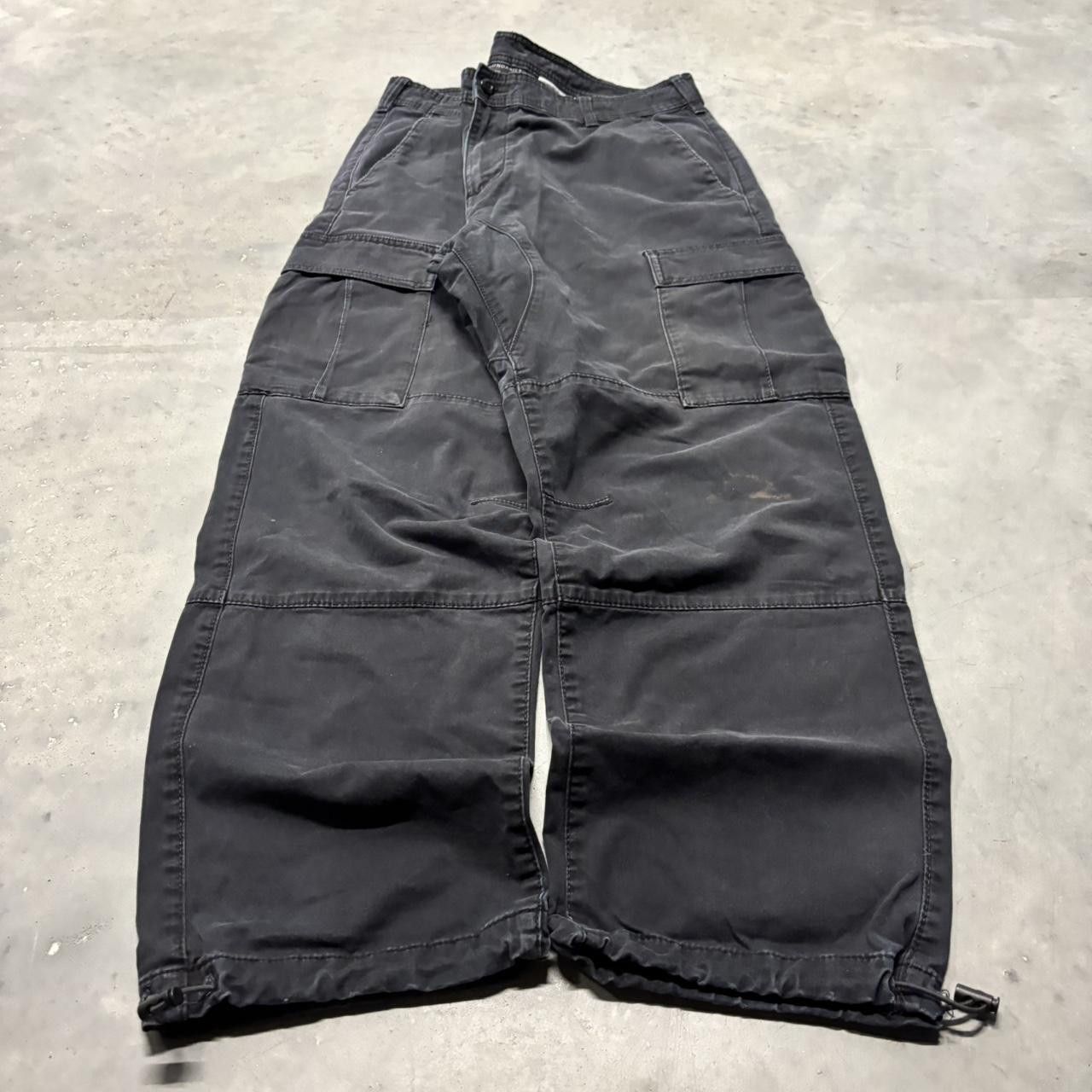 Japanese Brand × Vintage Crazy Vintage Y2K/2000s Baggy Black Streetwear Skater Style Cargo Pants! Size US 36 / EU 52 - 3 Thumbnail