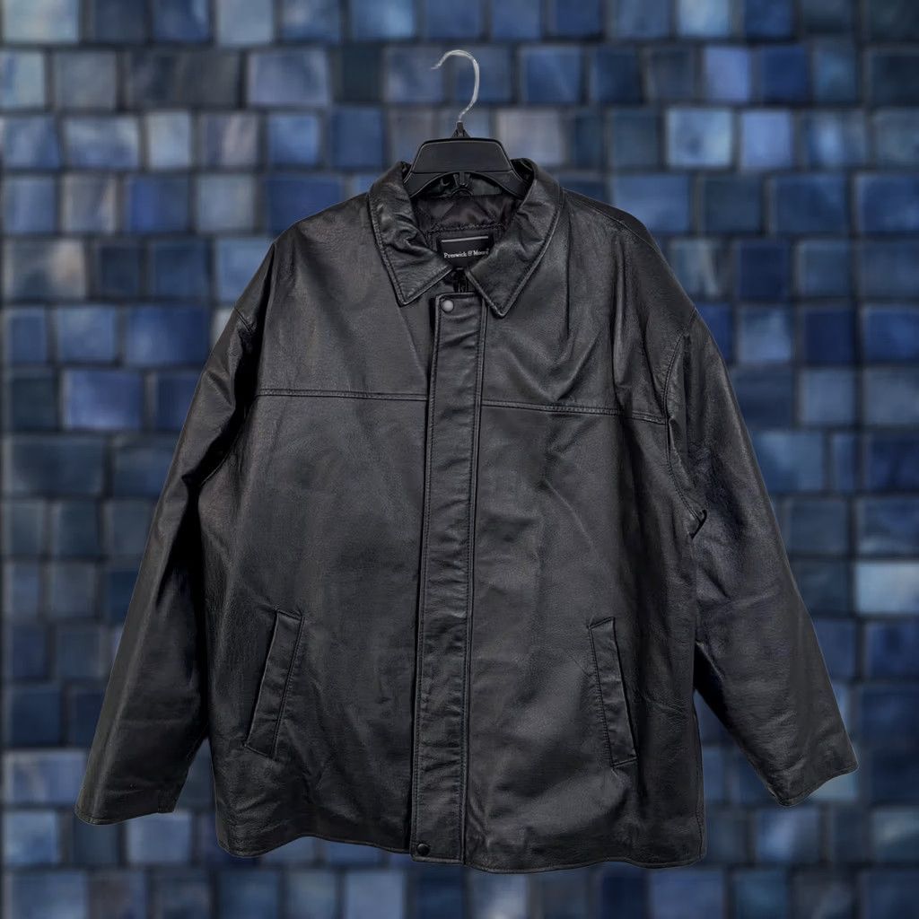 Vintage Preswick & Moore Jacket Mens Large Black Leather Quilted Zip Pockets Insulated Size US L / EU 52-54 / 3 - 1 Thumbnail