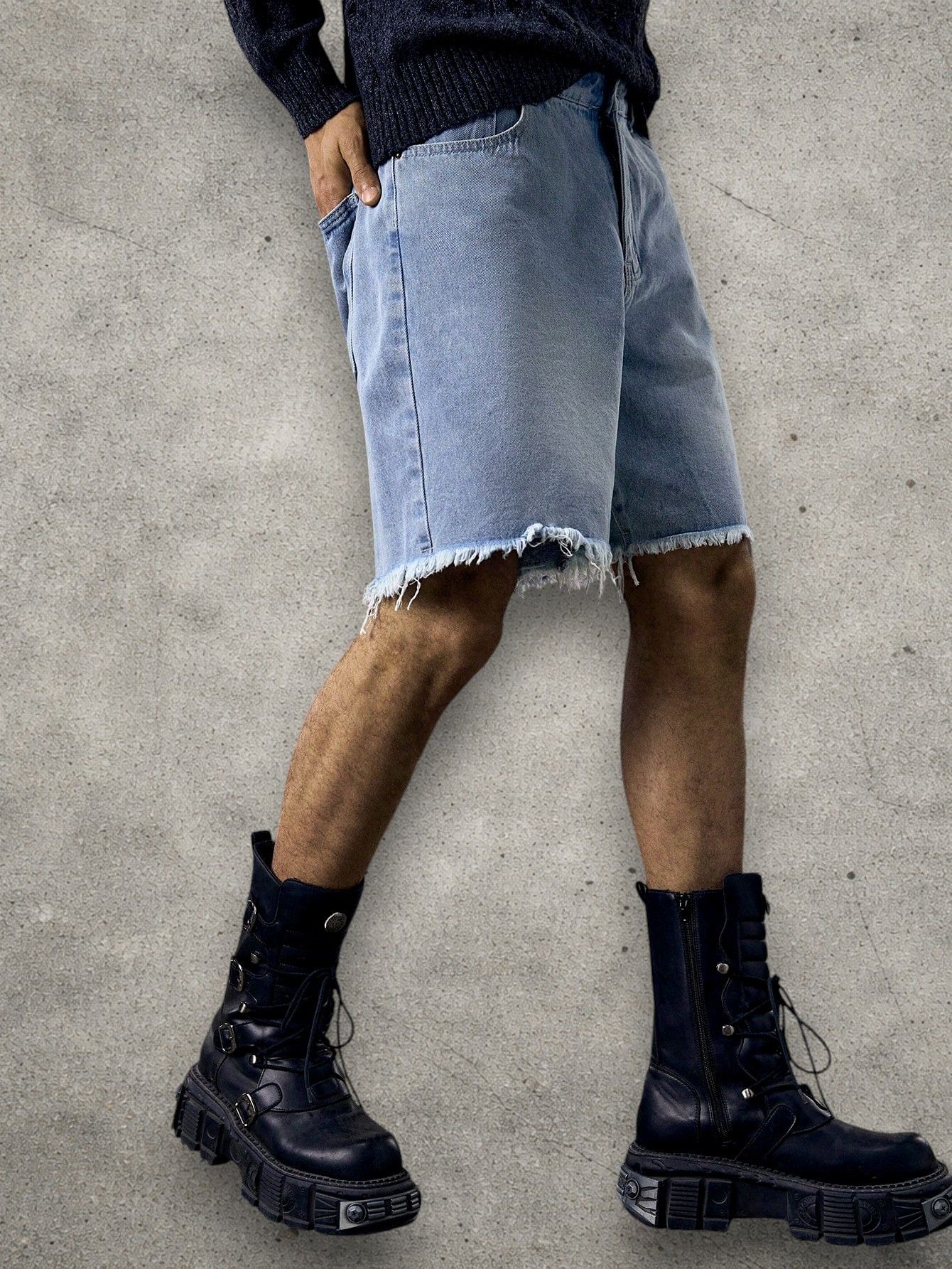 Japanese Brand Ripped denim shorts Size US 32 / EU 48 - 2 Thumbnail