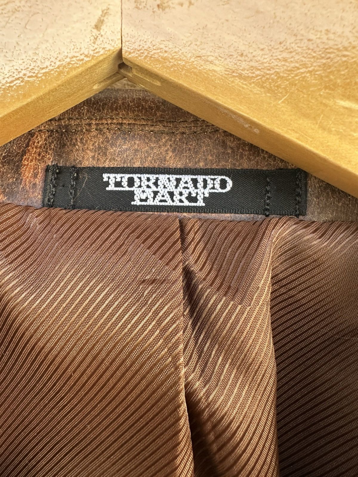 Japanese Brand × Tornado Mart Tornado Mart Brown Leather Grain Printed Blazer Size US M / EU 48-50 / 2 - 11 Thumbnail