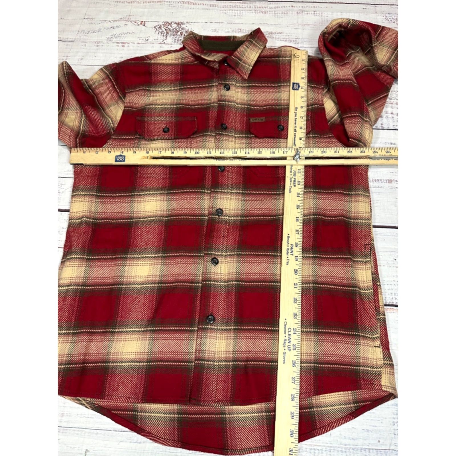 Orvis Orvis Mens Button Front Cotton Shirt Jacket Sz M Red Beige Plaid Pockets Size US M / EU 48-50 / 2 - 2 Thumbnail