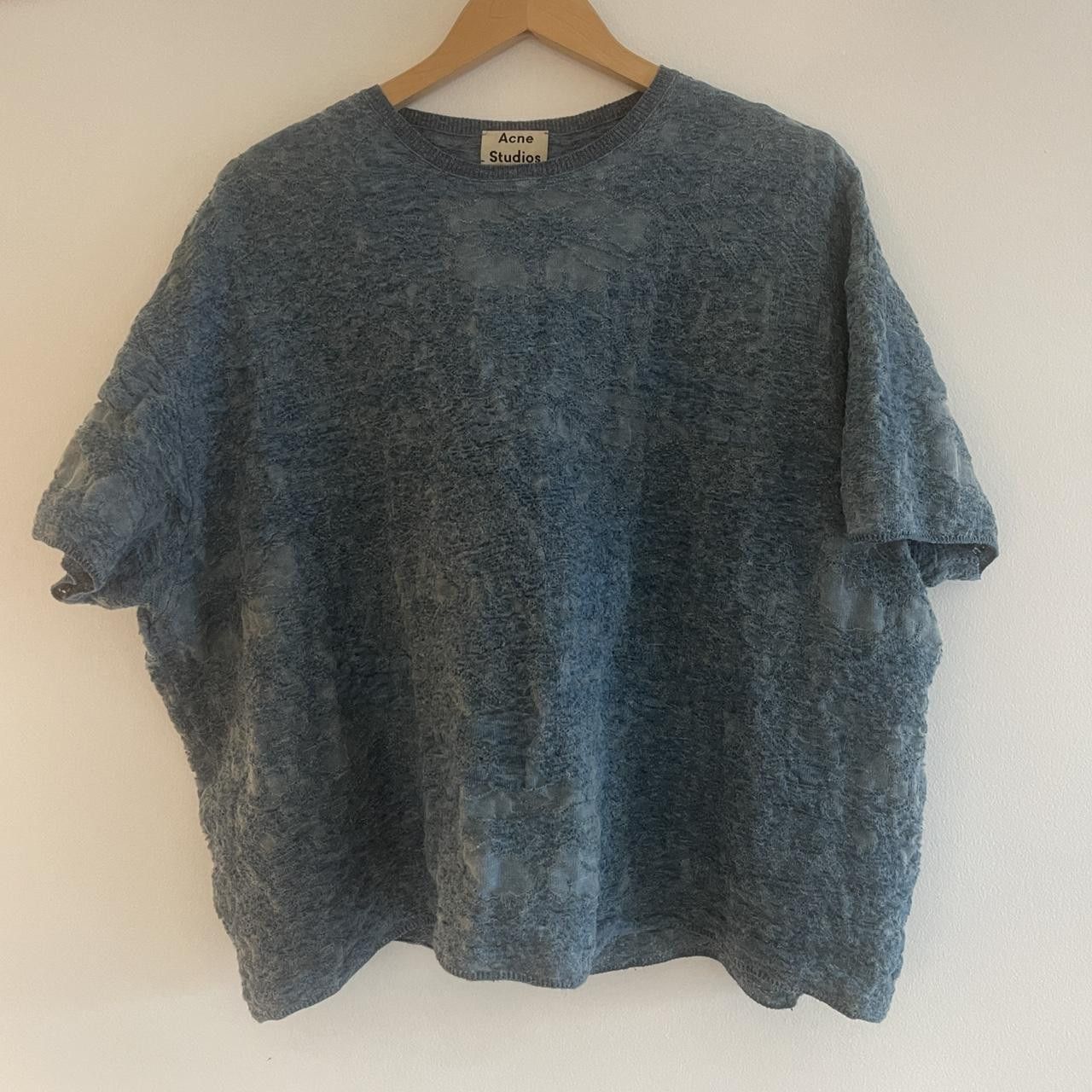 Acne Studios Textured Floral Print Cropped Tee Size US XS / EU 42 / 0 - 1 Thumbnail