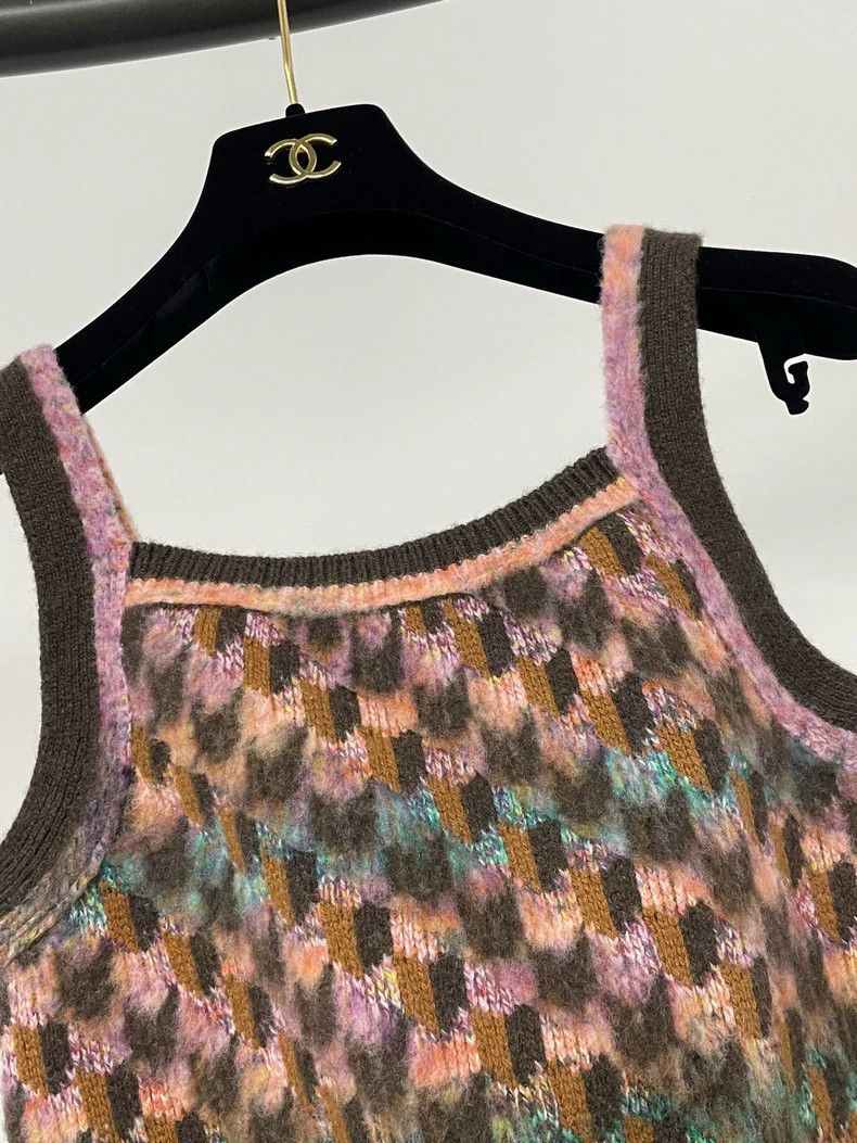 Chanel Chanel Colorful plaid knitted suspender vest Size XS / US 0-2 / IT 36-38 - 3 Thumbnail