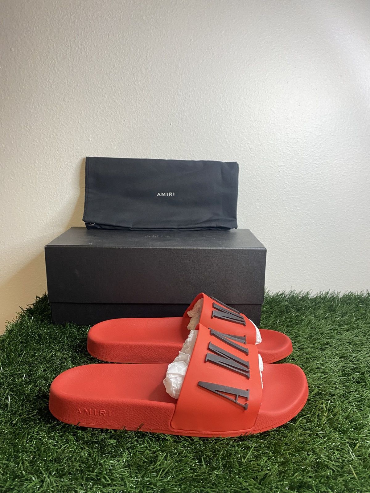 Amiri Amiri Logo Slides ‘ Red ’ | BRAND NEW! Size US 9 / EU 42 - 1 Thumbnail