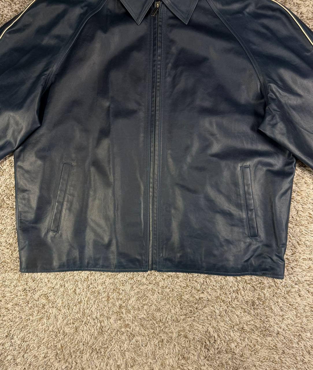 Wilsons Leather Vintage Wilsons Leather M Julian Navy Genuine Leather Jacket Size US XXL / EU 58 / 5 - 3 Thumbnail