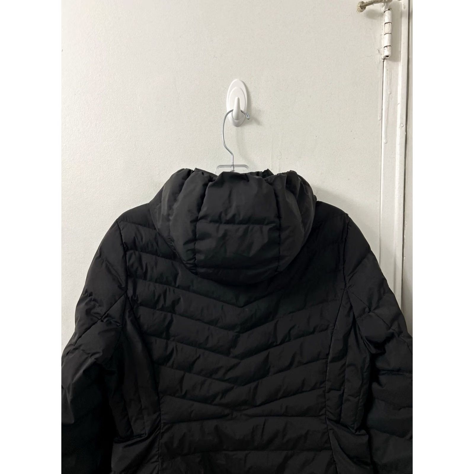 Vintage 32 Degrees Heat Puffer Jacket Womens Medium Black Hooded Insulated Full Zip Coat Size M / US 6-8 / IT 42-44 - 7 Thumbnail