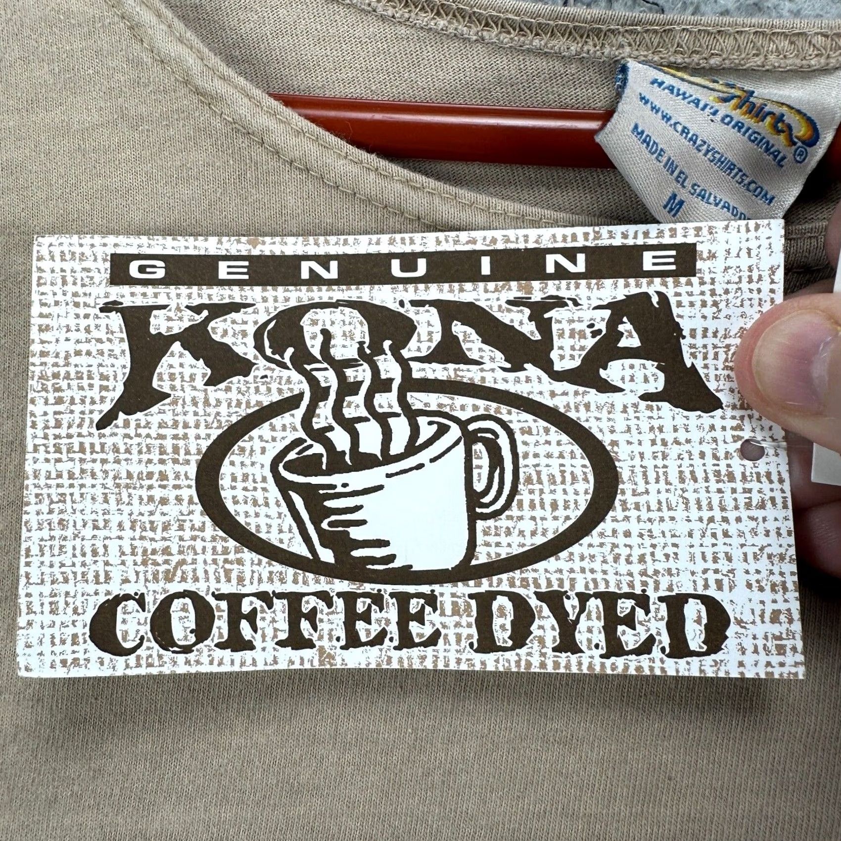 Vintage Crazy Shirts T-Shirt Unisex Small Tan Kona Coffee Dyed Tee NEW Hawaii Honolulu Beige Size US S / EU 44-46 / 1 - 7 Thumbnail