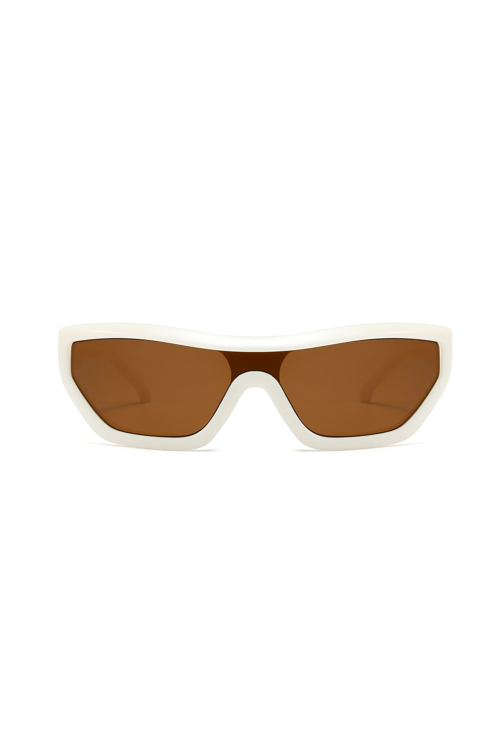 Japanese Brand Y2k Avant Garde Futuristic Rectangle White Sunglasses OS Size ONE SIZE - 2 Thumbnail