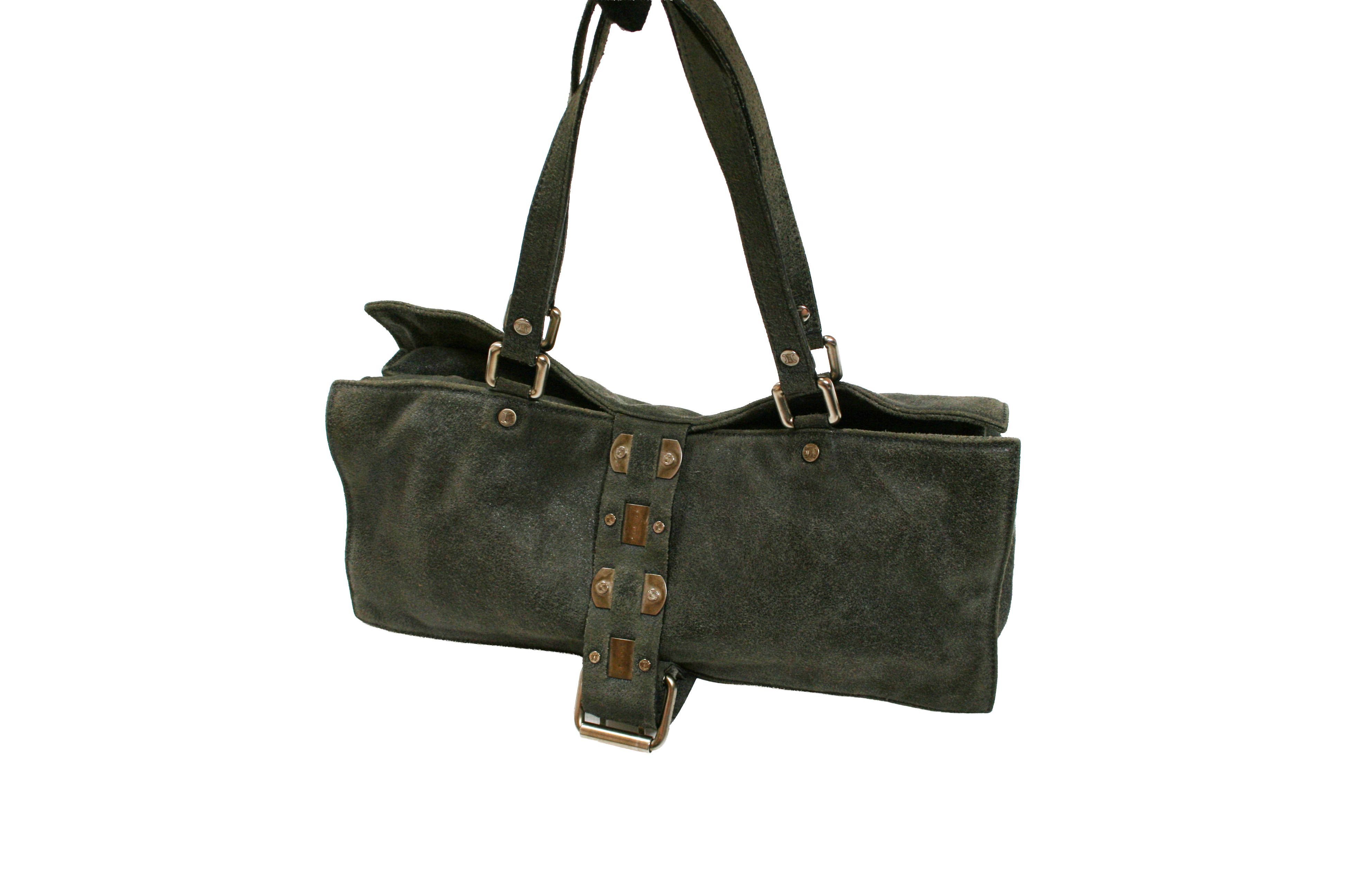 00S Nubuck Leather Buckle Flap Tote Vintage
