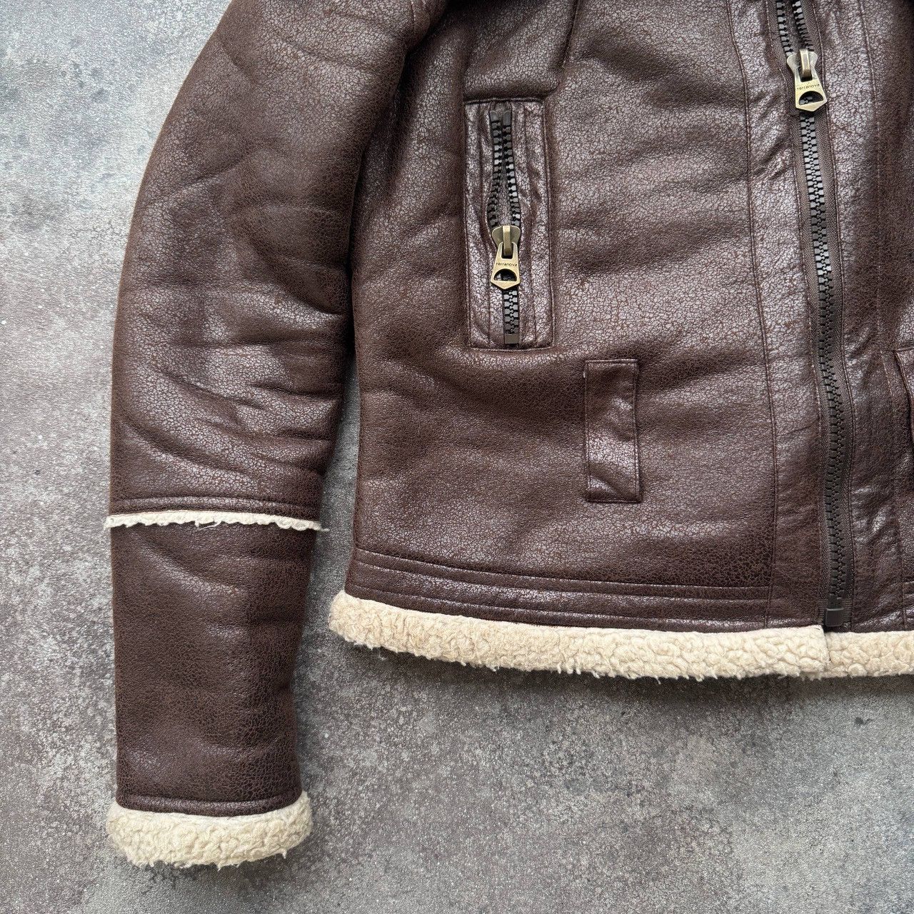 Hysteric Glamour 2000’s Aesthetic Shearling Aviator Cropped Jacket Size XS / US 0-2 / IT 36-38 - 8 Thumbnail