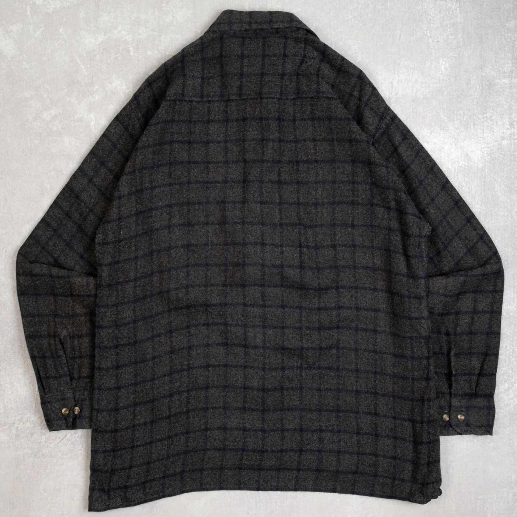 Vintage VINTAGE Checked Shirt Large Men's Grey Plaid Wool Style Size US L / EU 52-54 / 3 - 2 Thumbnail