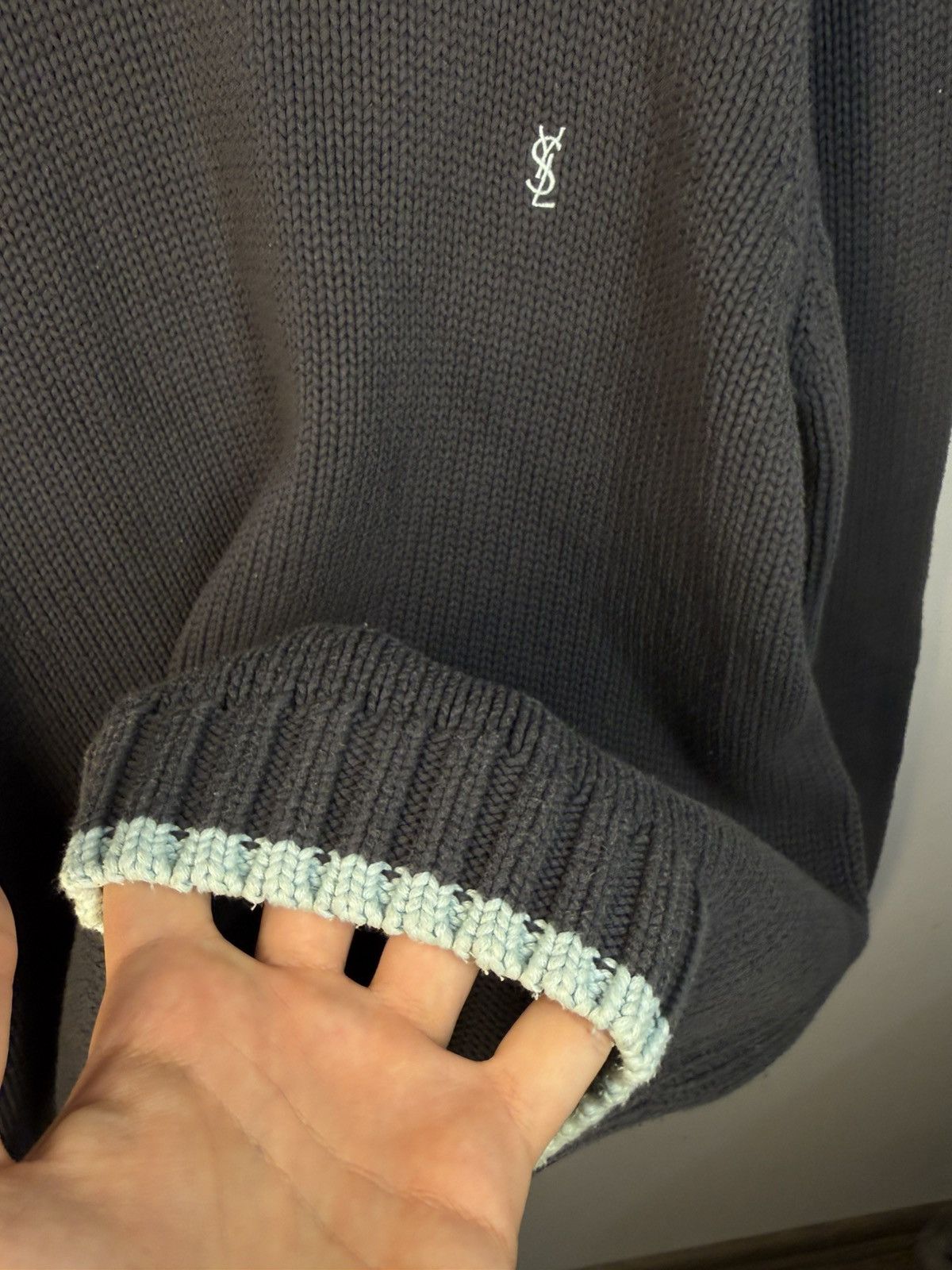 Yves Saint Laurent Heavy YSL Sweater Knit Grey Yves Saint Laurent Vintage Size US XL / EU 56 / 4 - 9 Thumbnail