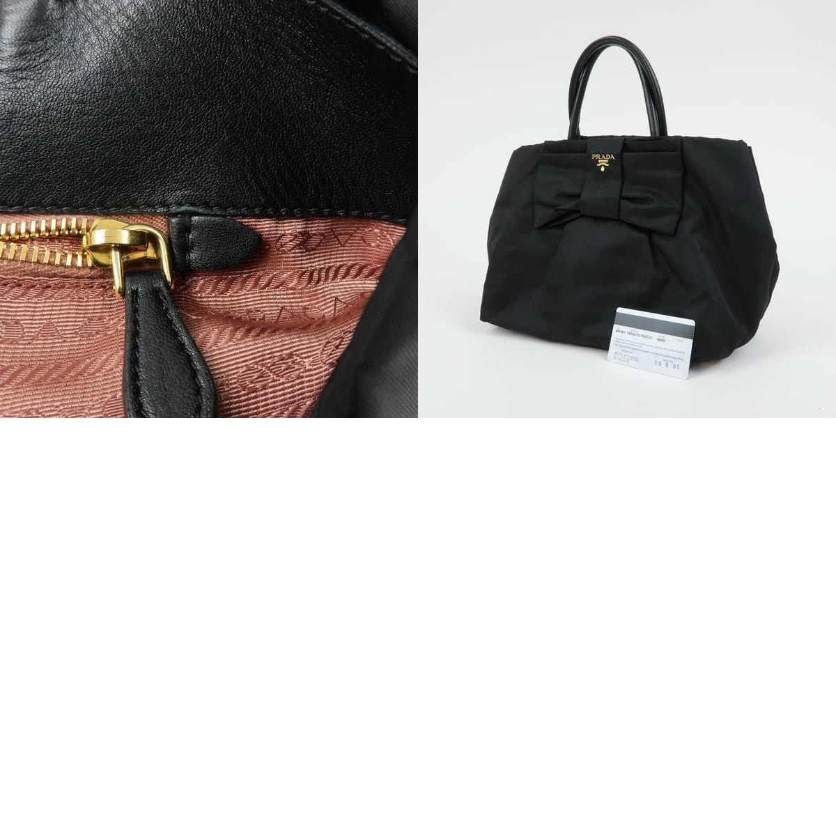 Prada Prada Bow Nylon Tote Black Size ONE SIZE - 8 Thumbnail