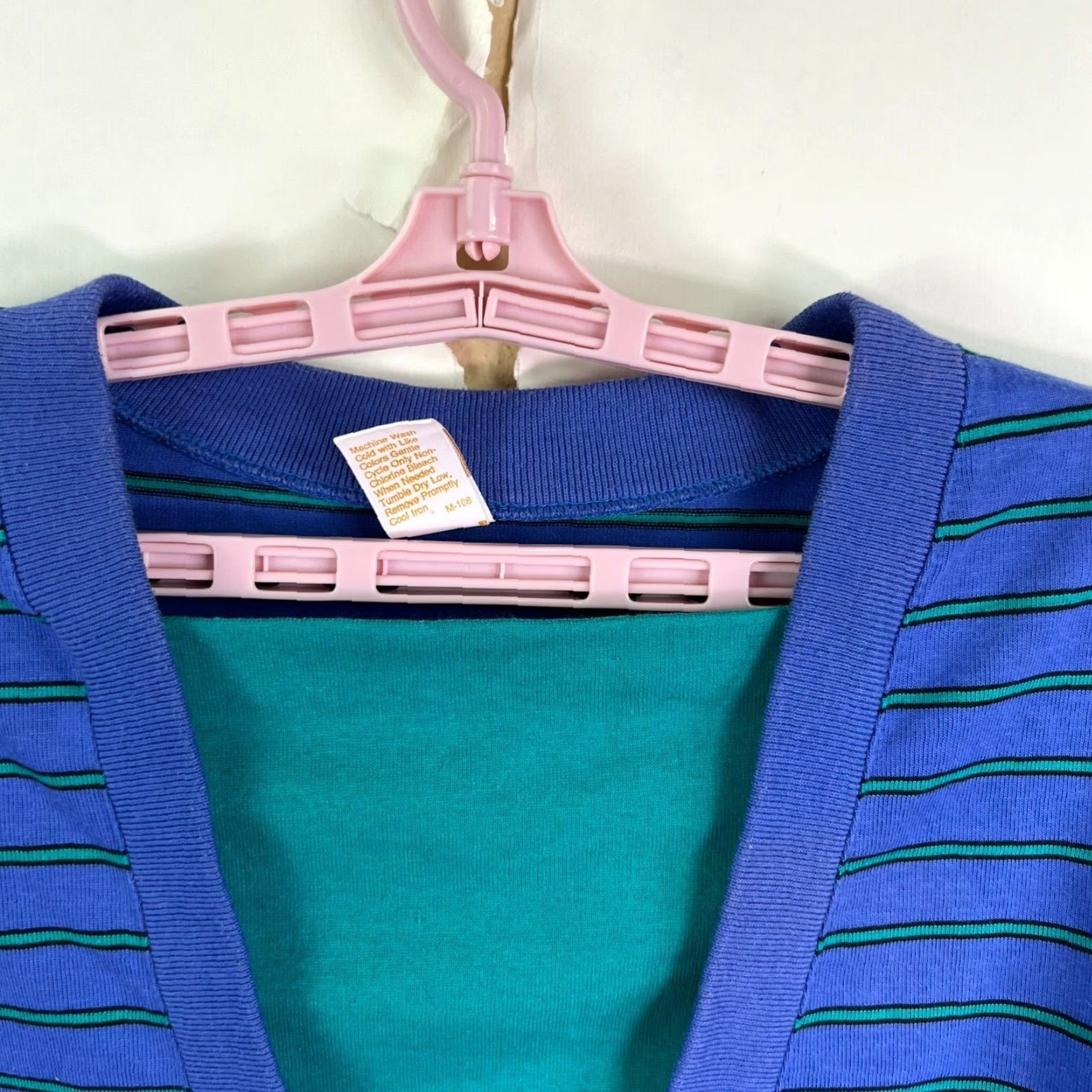 Jantzen VINTAGE Jantzen Striped Knit Sweater Womens Size M Blue/Green Pullover Made in USA Size M / US 6-8 / IT 42-44 - 3 Thumbnail