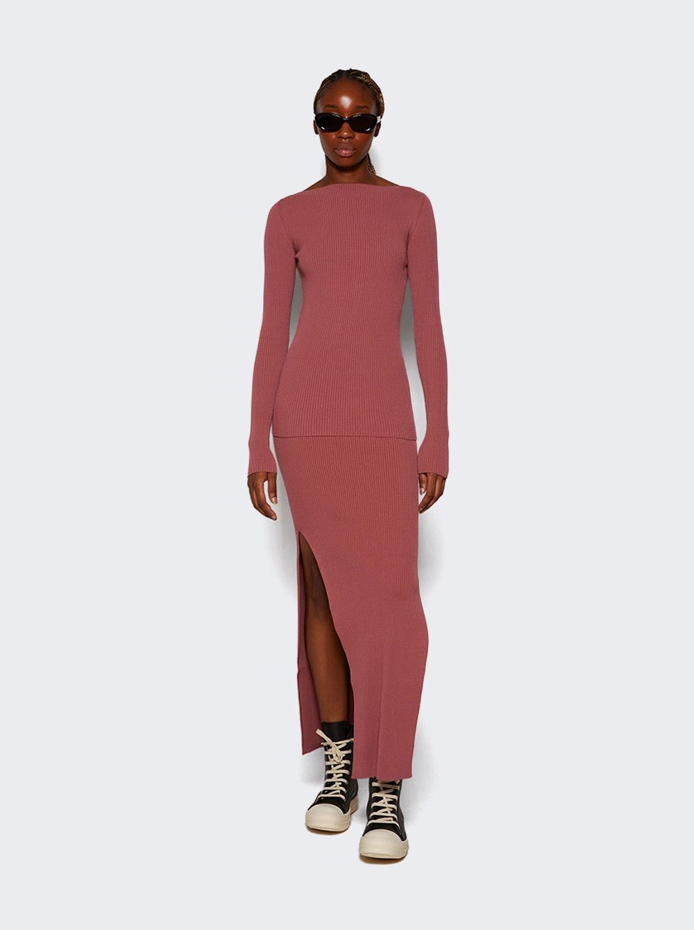 Rick Owens o1mle0426 Cutout Ribbed Top in Pink Size M / US 6-8 / IT 42-44 - 2 Thumbnail