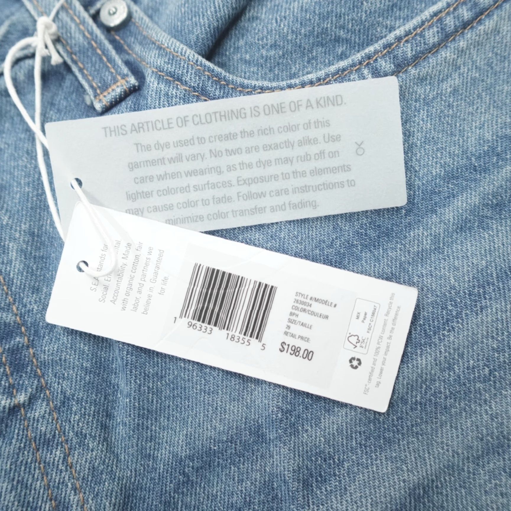 Outerknown VINTAGE Outerknown S.E.A. Generation Slim Fit Jeans BPH Blue Women's Size 29 - 32Wx29L Size 29" - 2 Thumbnail