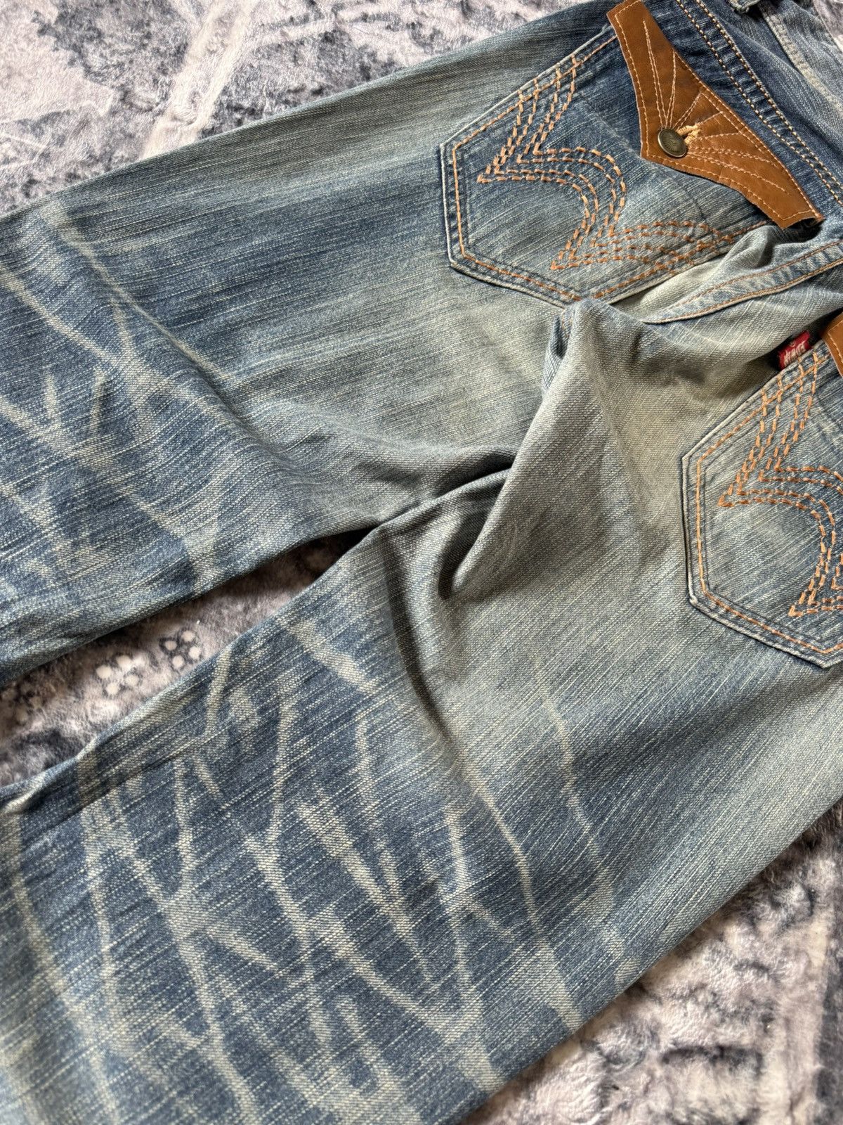 Japanese Brand Edwin 431 XV Over Stitched Western Japanese Flare Jeans Size US 29 - 6 Thumbnail