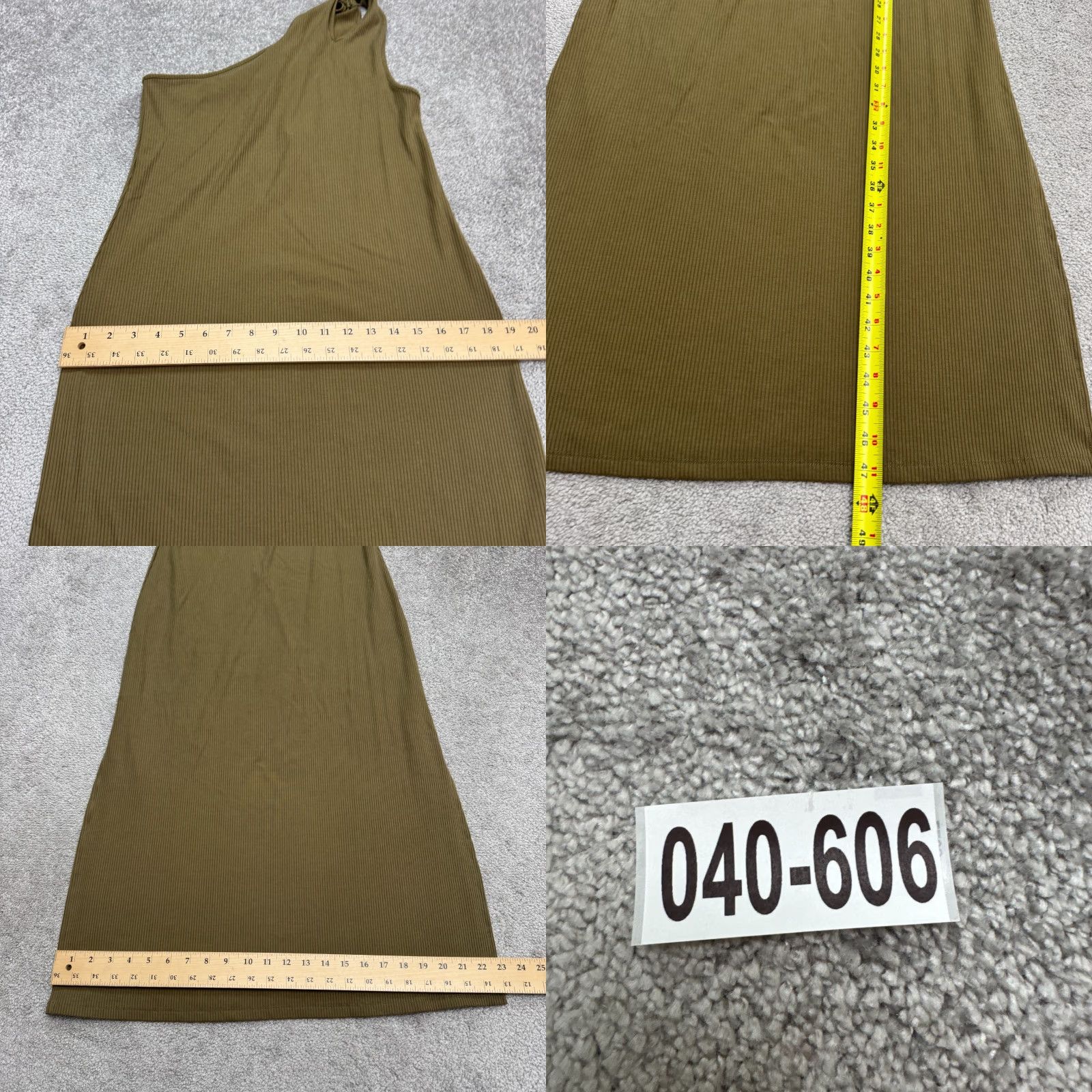 Olive The Drop The Drop Mickey-Capers One Shoulder Rib Knit Midi Dress Women M Olive Green Sleeveless Midi Casual Size M / US 6-8 / IT 42-44 - 9 Thumbnail