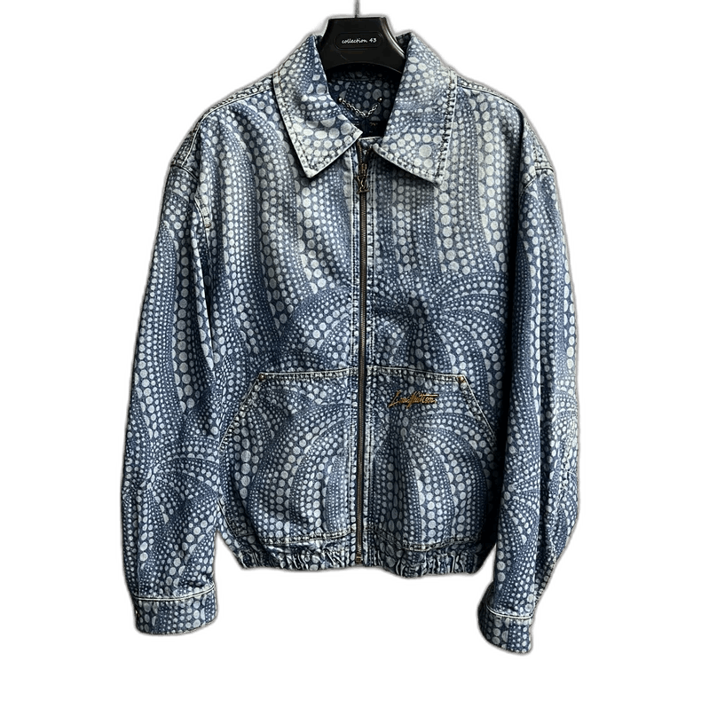 Louis Vuitton Louis Vuitton Blue Pumpkin Pattern Denim Jacket Size US XXL / EU 58 / 5 - 1 Thumbnail