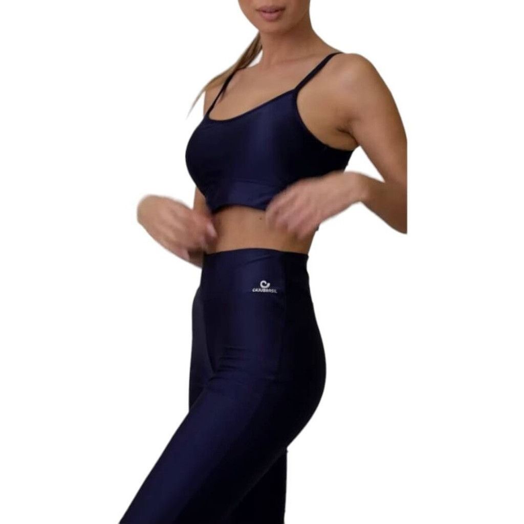Other Cajubrasil Size M High Waist Flare Leggings Navy Blue New Size 34" / US 12 / IT 48 - 2 Thumbnail