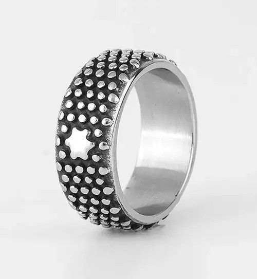Japanese Brand Simple Star Round Studded Ring Size ONE SIZE - 3 Thumbnail
