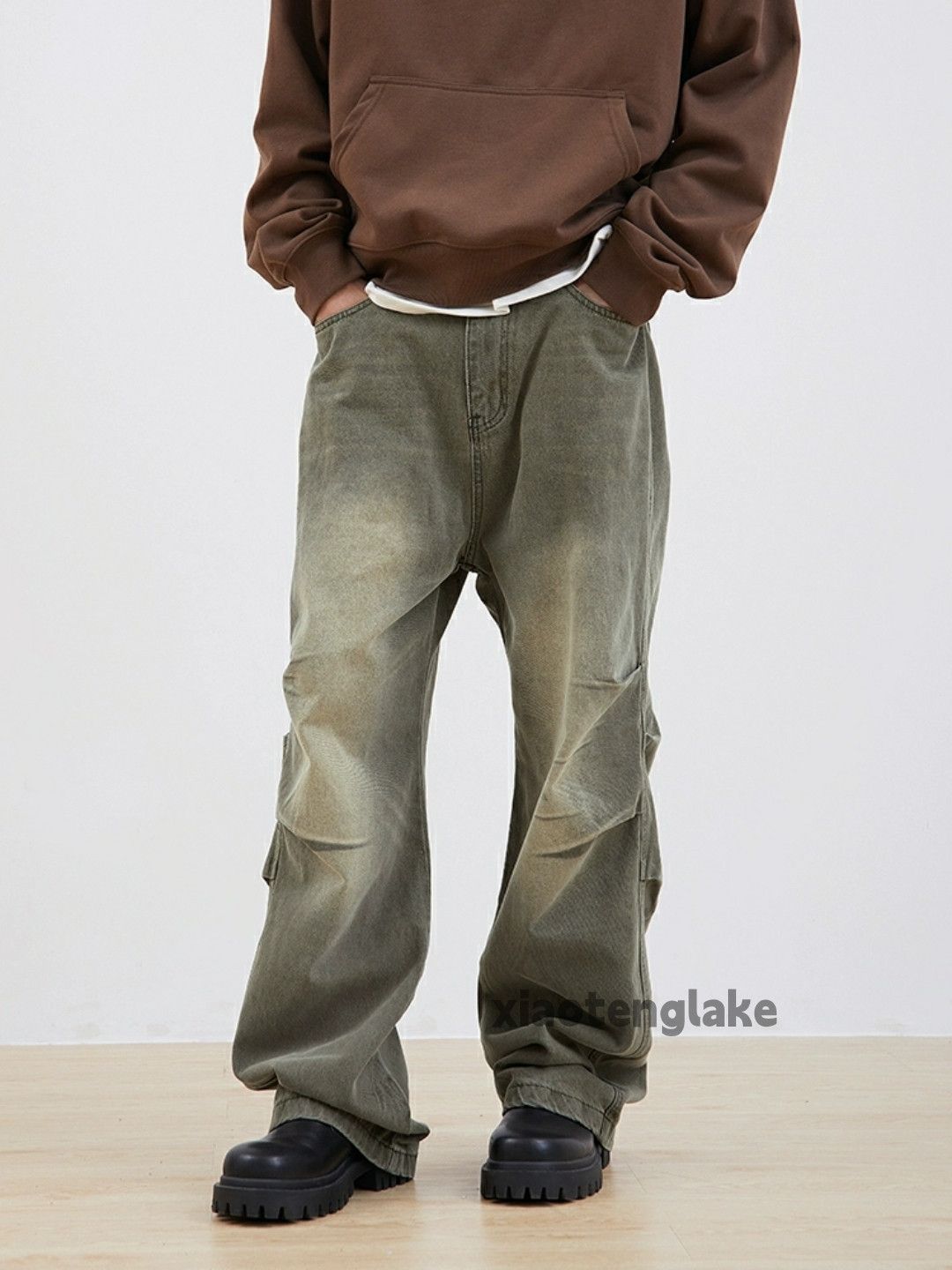 Jean × Vintage washed faded cleanfit skate hiphop loose pleated jeans Size US 32 / EU 48 - 3 Thumbnail