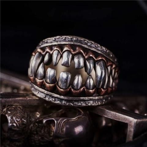 Jewelry Skull Dark Jewelry Rings Open Size Chrome Ring (Size 7-13) Size ONE SIZE - 6 Thumbnail