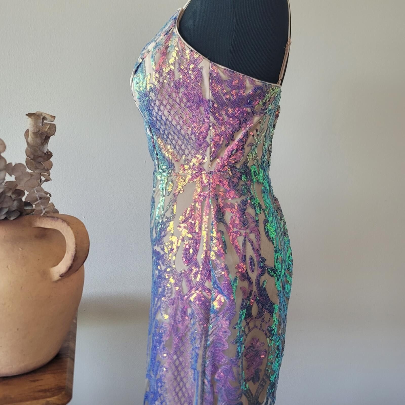 Other City Studio Strapless Iridescent Sequin Dress Sz 5 Size S / US 4 / IT 40 - 4 Thumbnail