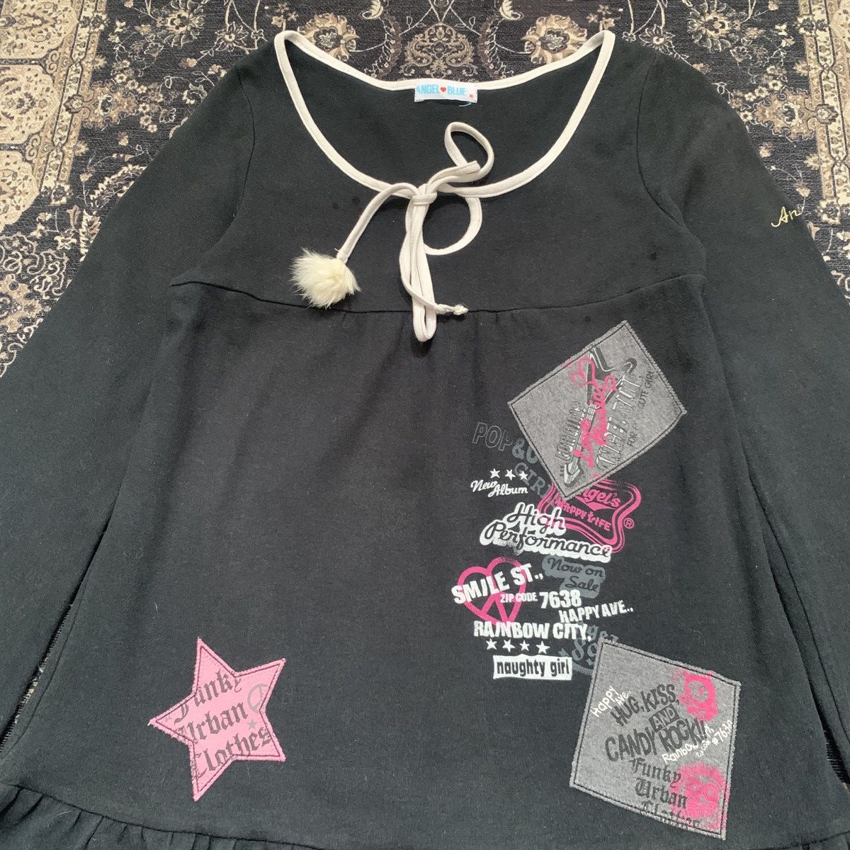 Angel Blue Y2K Emo Gothic Cute Angel Blue Poem Style Mini Dress Size M / US 6-8 / IT 42-44 - 2 Thumbnail