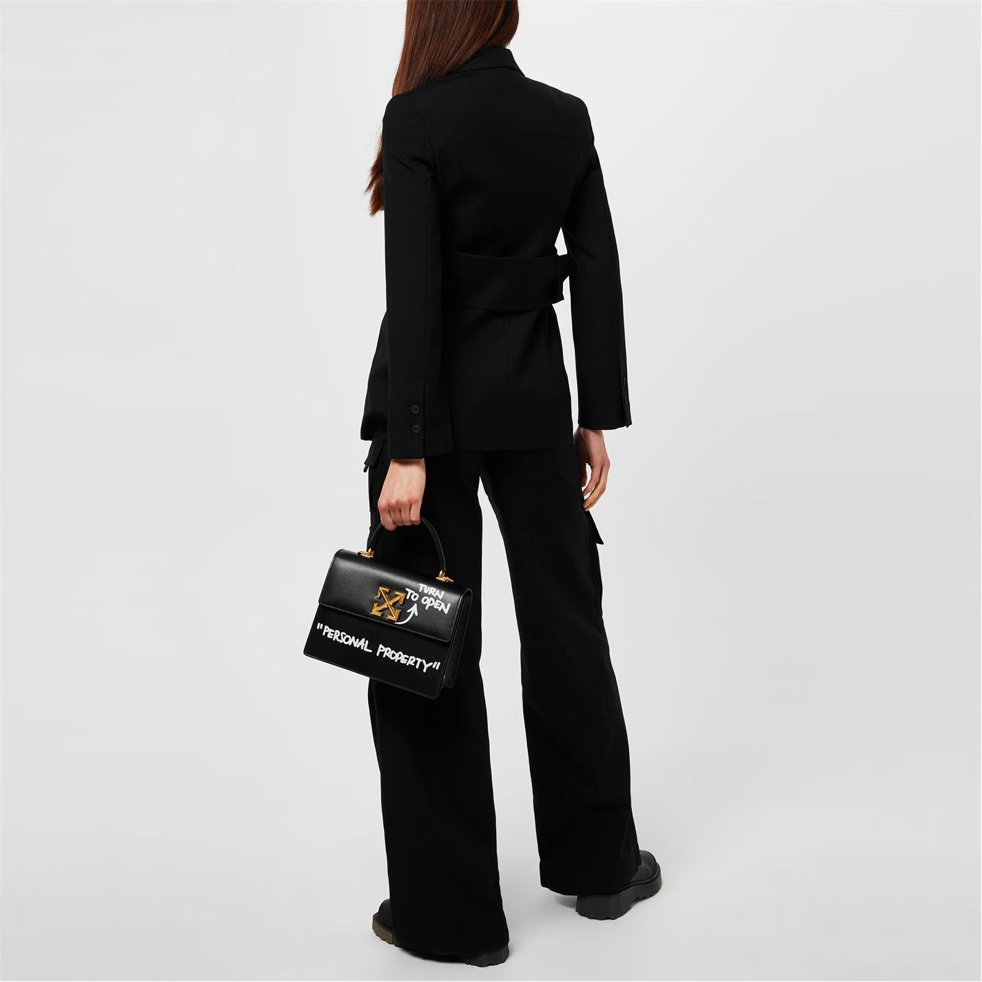 Off-White o1g2r1mq0125 Belted Jacket in Black Size XS / US 0-2 / IT 36-38 - 5 Thumbnail