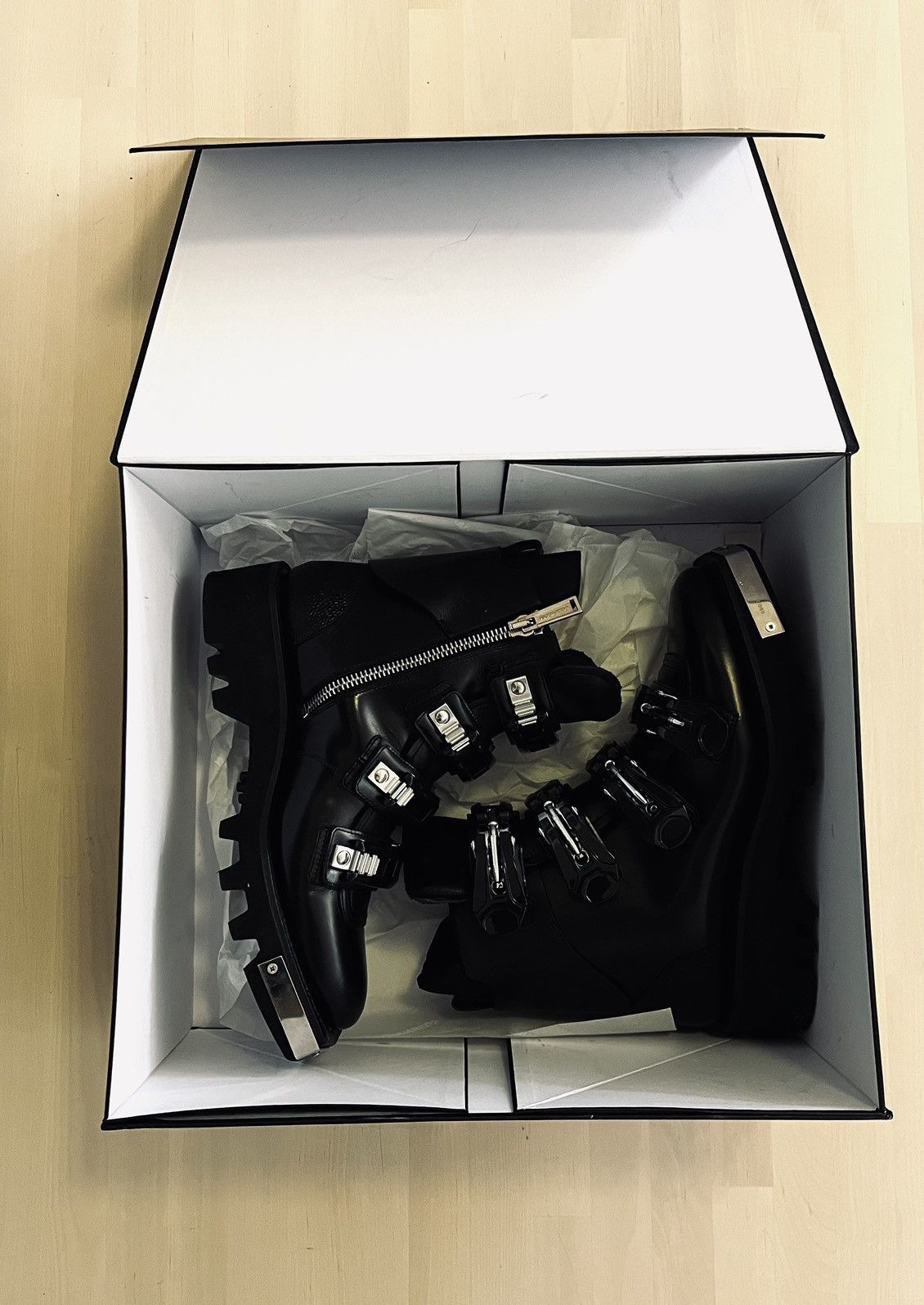 Dsquared2 Dsquared2 Black Leather Robot/ Military Style Boots Size US 11 / EU 44 - 3 Thumbnail