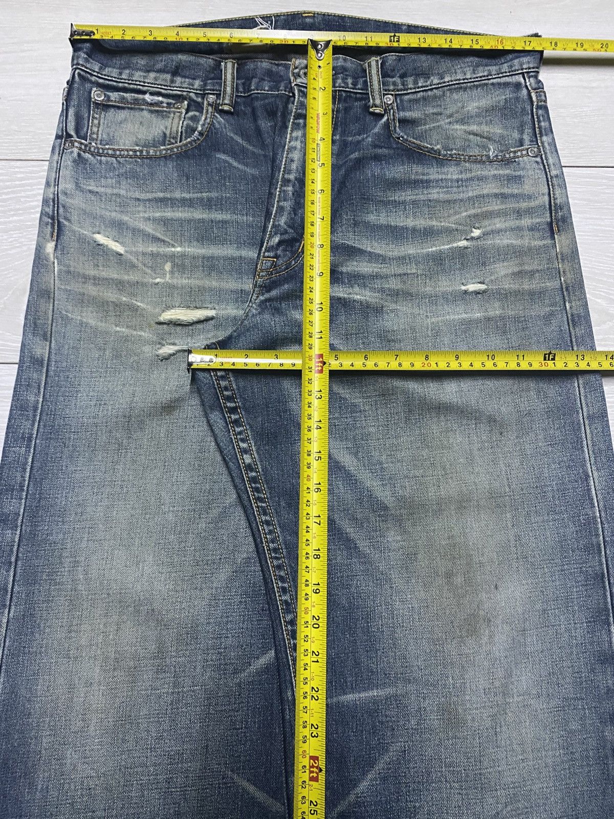 realmad HECTIC Vintage Real Hectic Mud Wash Grunge Distressed Baggy Jeans Size US 35 - 15 Thumbnail