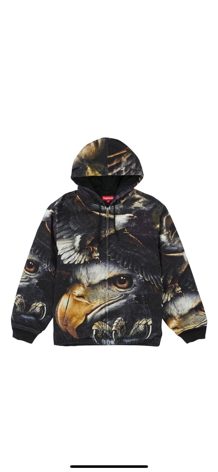 image of Supreme Eagle Hooded Work Jacket in Black, Men's (Size XL)