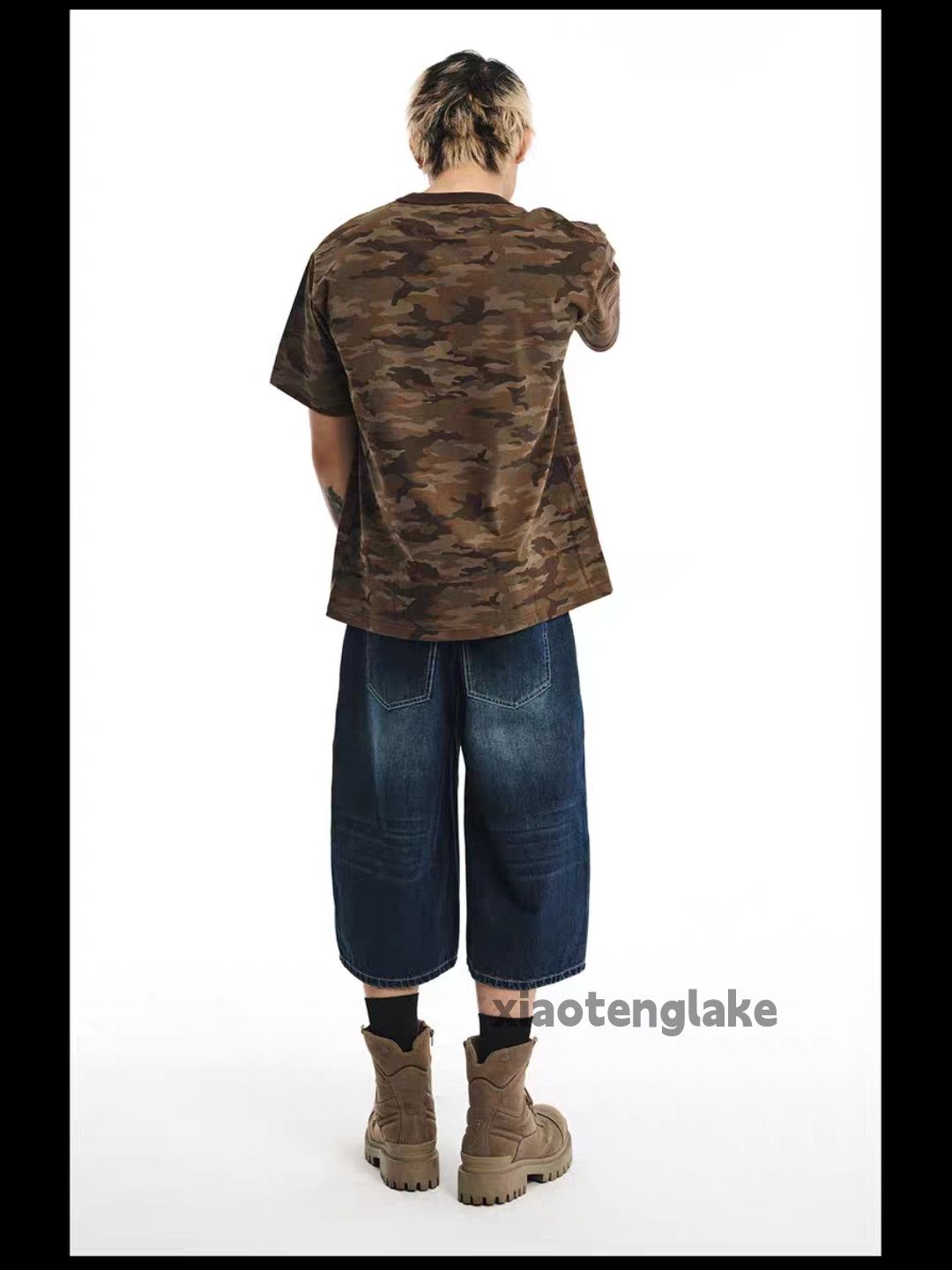 Jean × Vintage Utility washed faded cleanfit skate hiphop baggy shorts Size US 32 / EU 48 - 4 Thumbnail