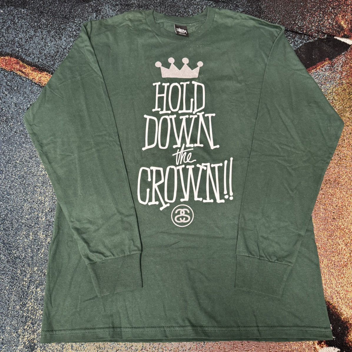 Stussy STUSSY HOLD DOWN THE CROWN LONG SLEEVE TEE FOREST GREEN Size US L / EU 52-54 / 3 - 1 Thumbnail