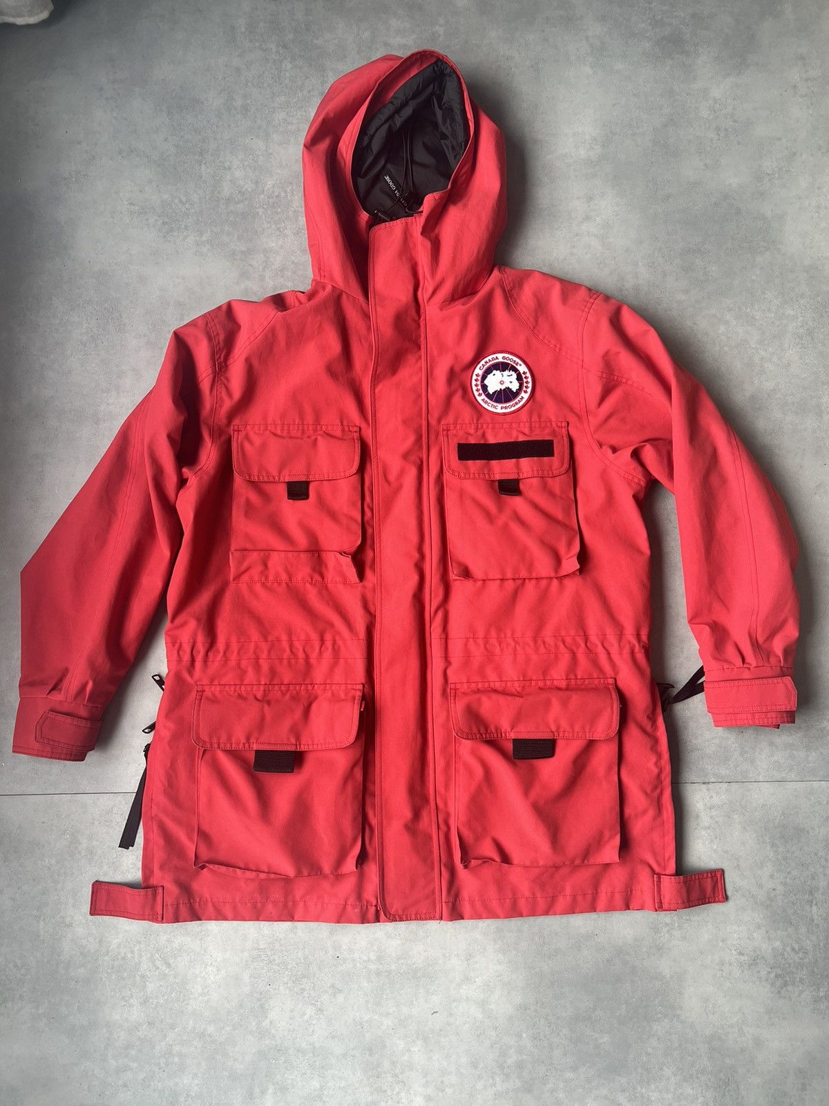 image of Junya Watanabe X Canada Goose Parka in Red, Men's (Size Large)