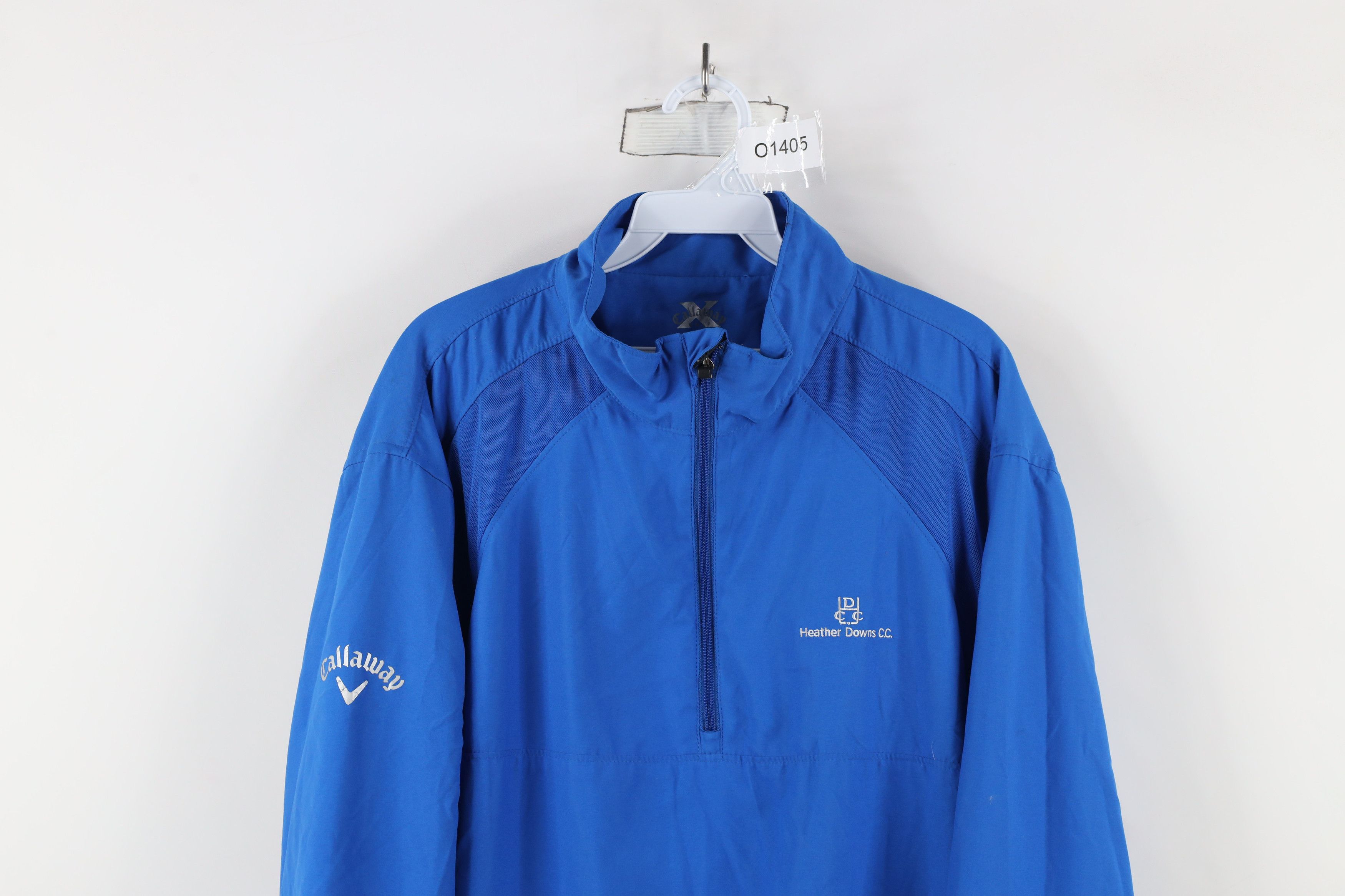 Vintage Callaway Golf Downs CC Half Zip Pullover Jacket Royal Blue Size US XXL / EU 58 / 5 - 2 Thumbnail