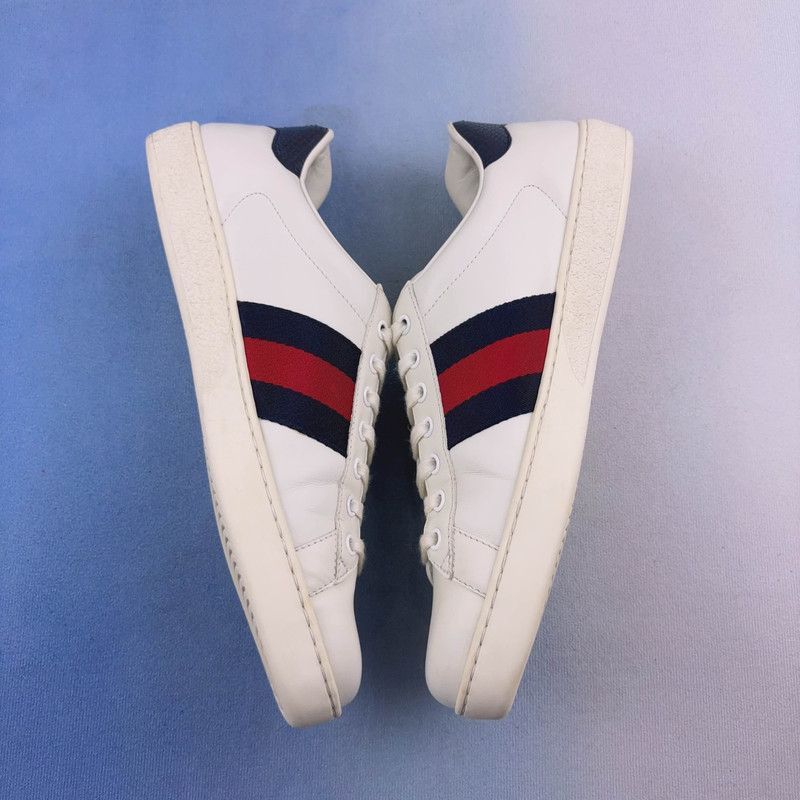 Gucci Gucci ACE White Leather Low-Top Sneakers - Size US 9.5 / EU 42-43 - 7 Thumbnail