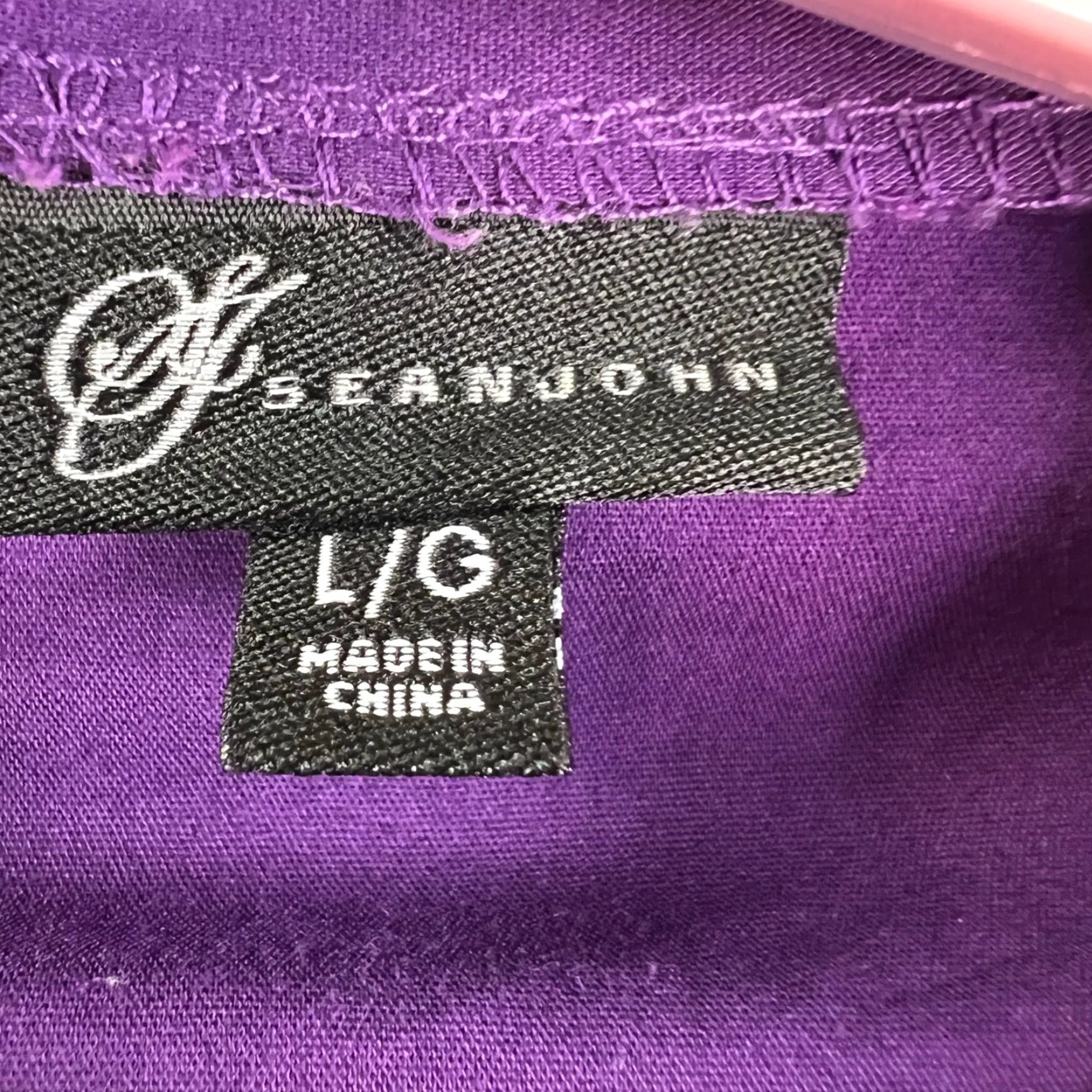 Sean John Sean John Ruched Button Top Womens Size L Purple Long Sleeve Off Set One Word: Button-Up Shirt Womens L Purple Sean John Ruched Off Set Button Top Size L / US 10 / IT 46 - 4 Thumbnail