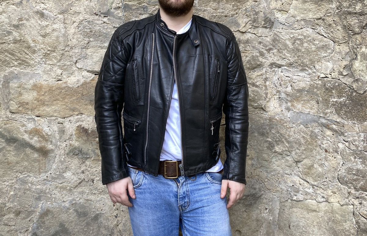 Vintage Vintage 80s Rivetts London Leather Biker Jacket Cafe Racer Size US L / EU 52-54 / 3 - 3 Thumbnail
