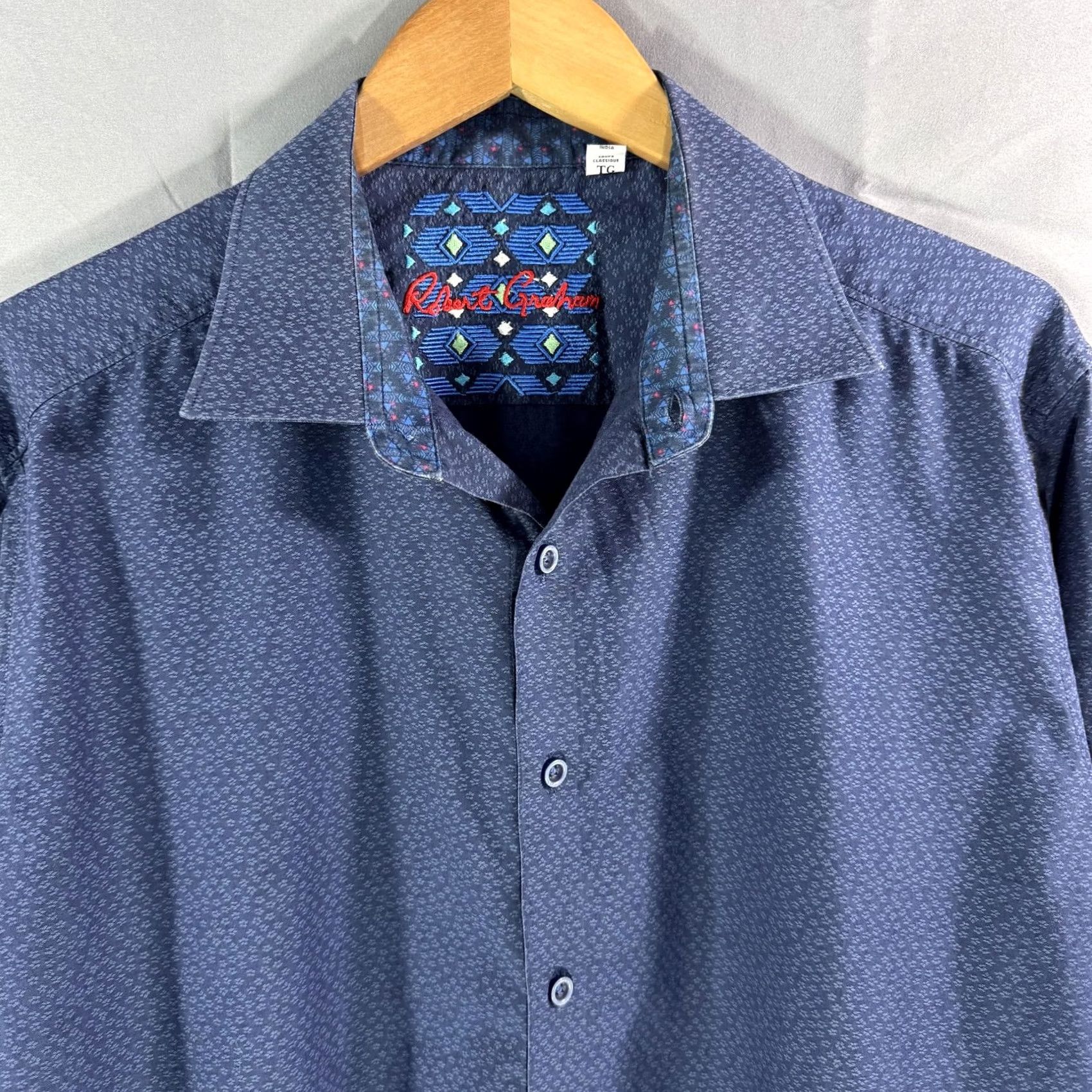 Robert Graham Robert Graham Shirt Mens XL Blue Classic Fit Long Sleeve Button Up Geometric Pattern Size US XL / EU 56 / 4 - 3 Thumbnail