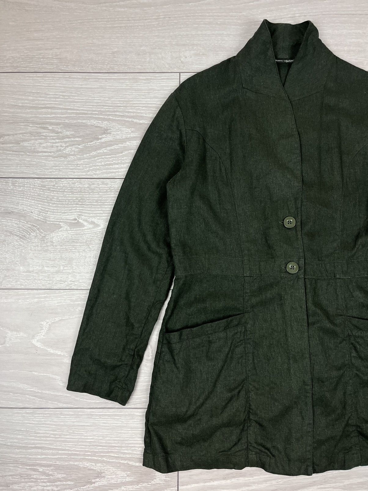 Gudrun Sjoden Gudrun Sjoden Avante Garde Linen Viscose Green Jacket Size L / US 10 / IT 46 - 3 Thumbnail