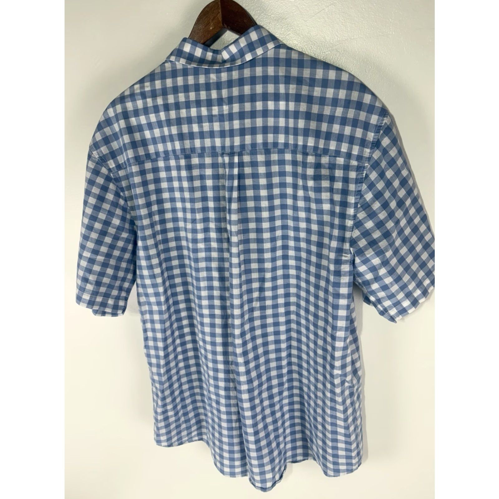 Vintage VINTAGE? No. Gioberti Italy Button-Up Shirt Men L blue/white check 100% cotton casual workwear breathable pockets Size US L / EU 52-54 / 3 - 4 Thumbnail