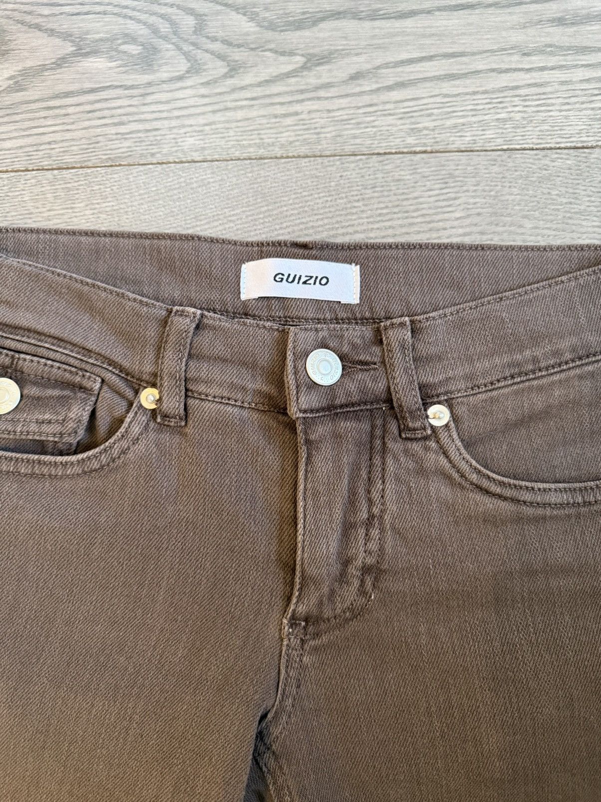 Guizio Danielle Guizio Brown Low Rise Denim Pants Size 24" / US 00 / IT 34 - 4 Thumbnail