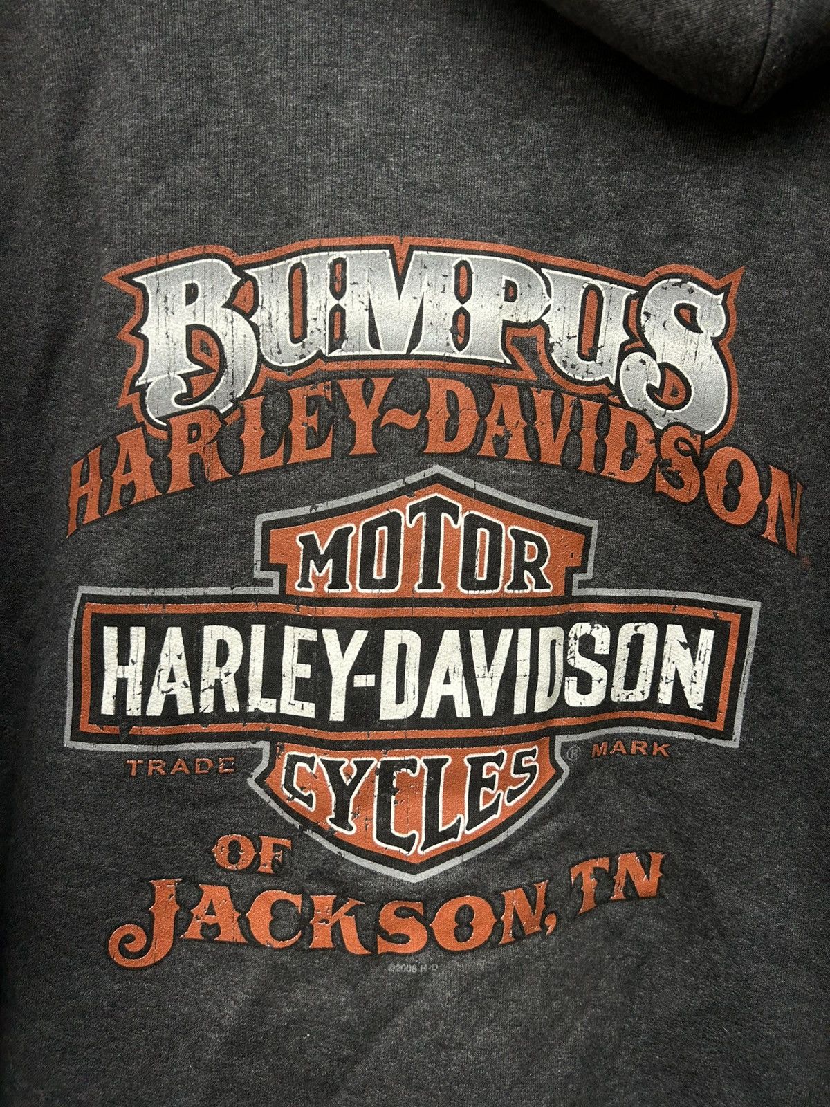 Harley Davidson 08 Harley Davidson Flame Sleeve Ride Hard Dark Grey Zip Up Size US L / EU 52-54 / 3 - 7 Thumbnail