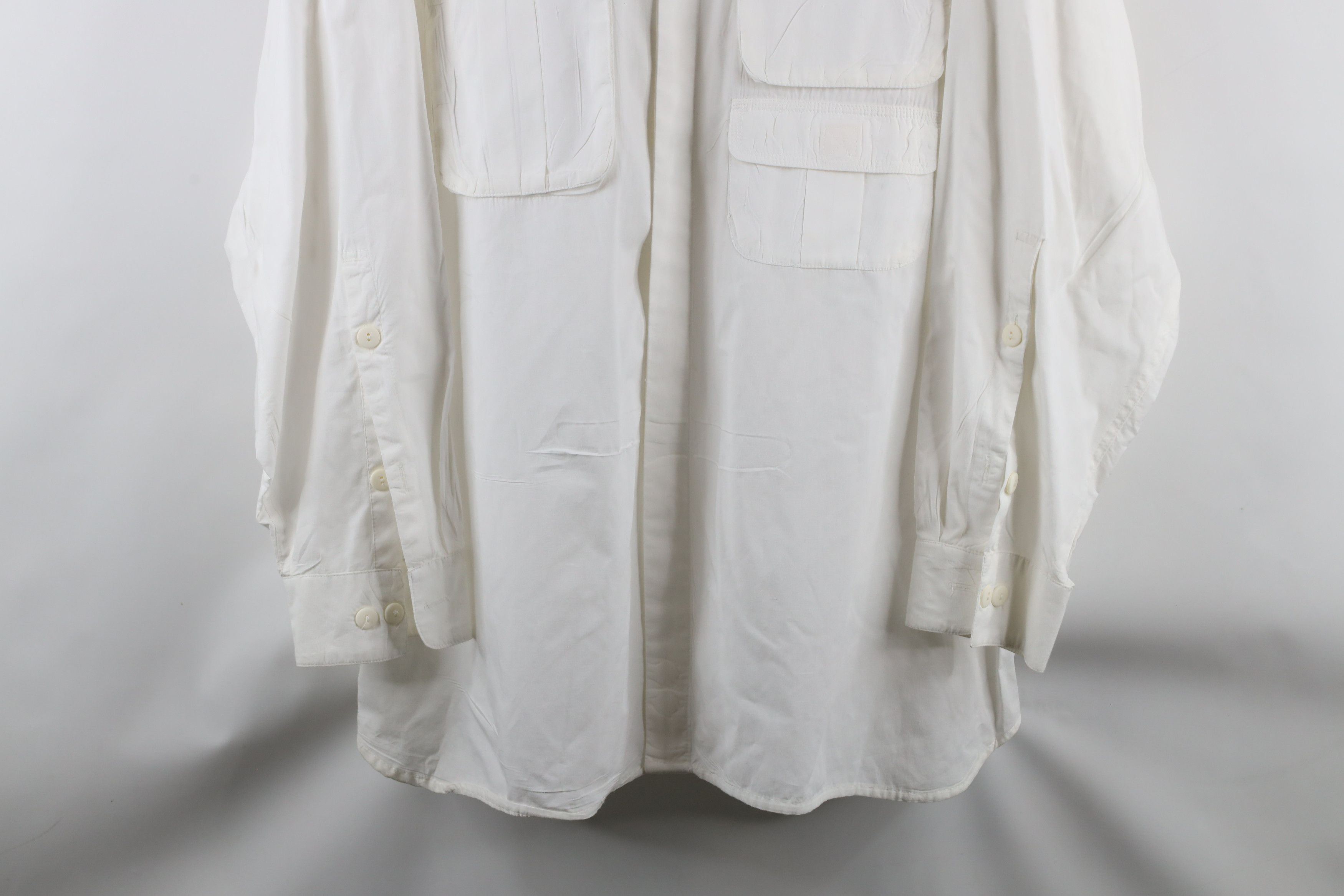 Orvis × Vintage Vintage 90s Orvis Safari Bush Collared Button Shirt White Size US XXL / EU 58 / 5 - 3 Thumbnail