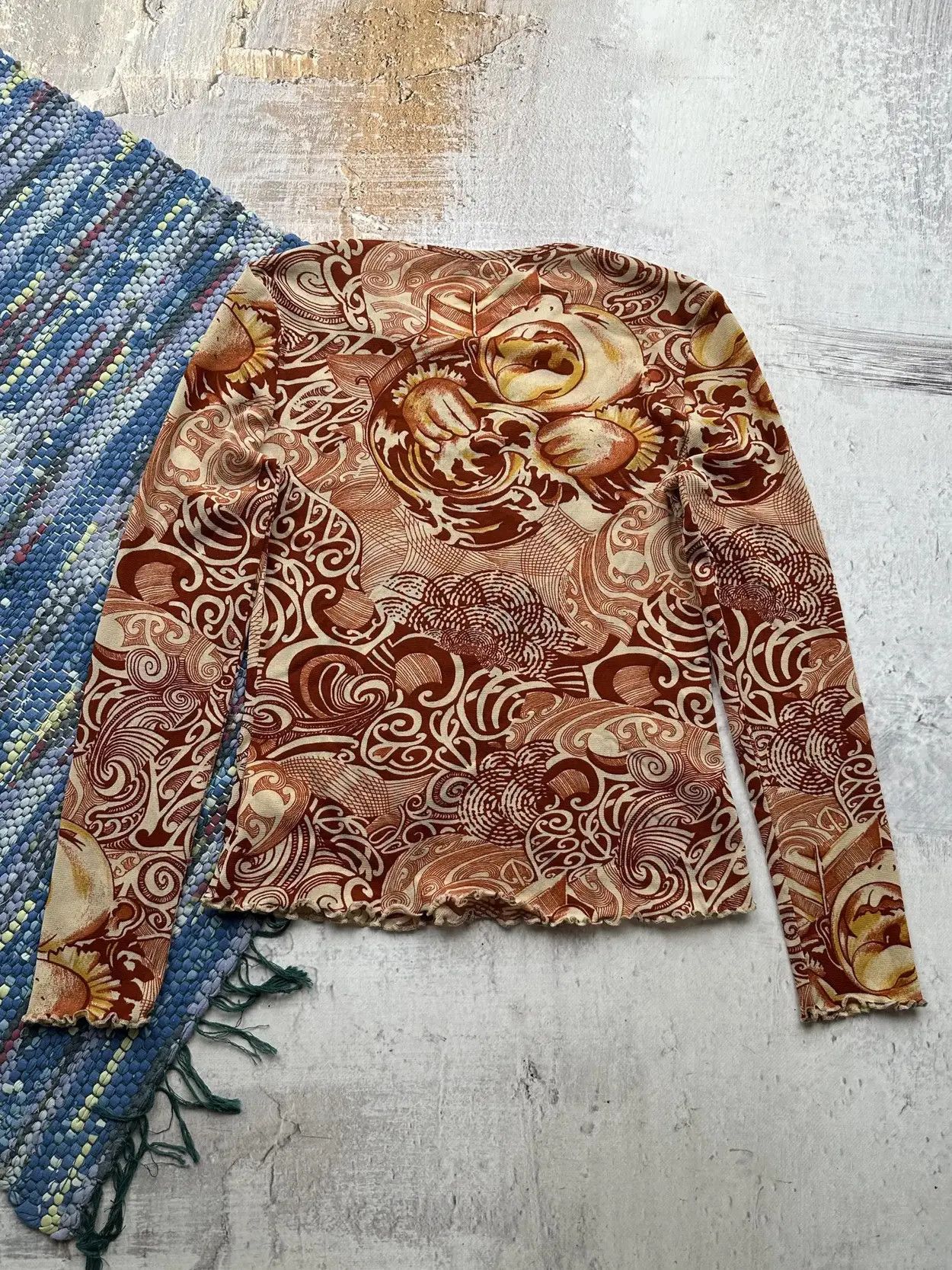 Japanese Brand Vintage Printed Mesh Long Sleeve A211(276) Size M / US 6-8 / IT 42-44 - 5 Thumbnail