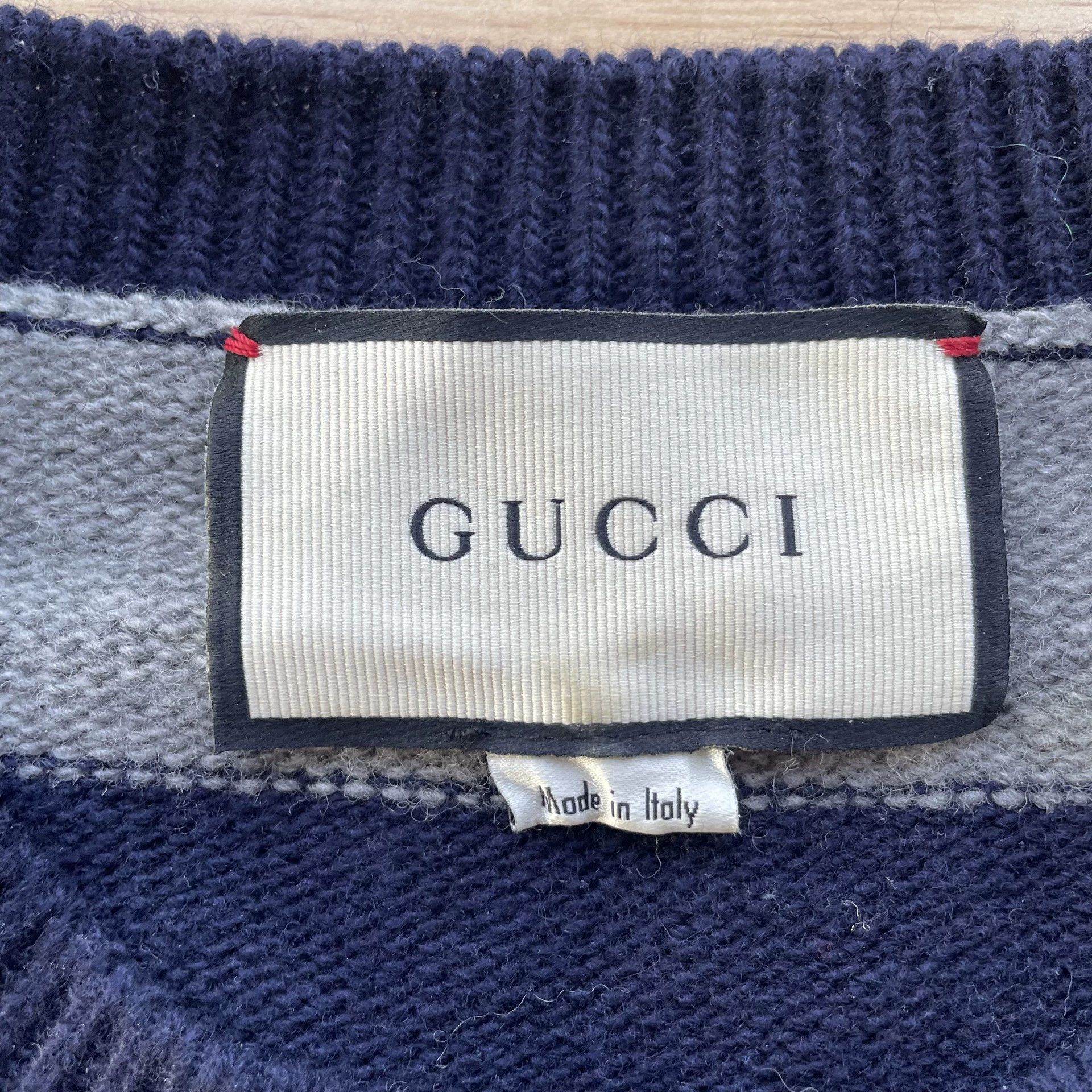 Gucci Gucci 99 New Rainbow Disc Gray Blue Stripe Unisex Sweater L Size L / US 10 / IT 46 - 5 Thumbnail