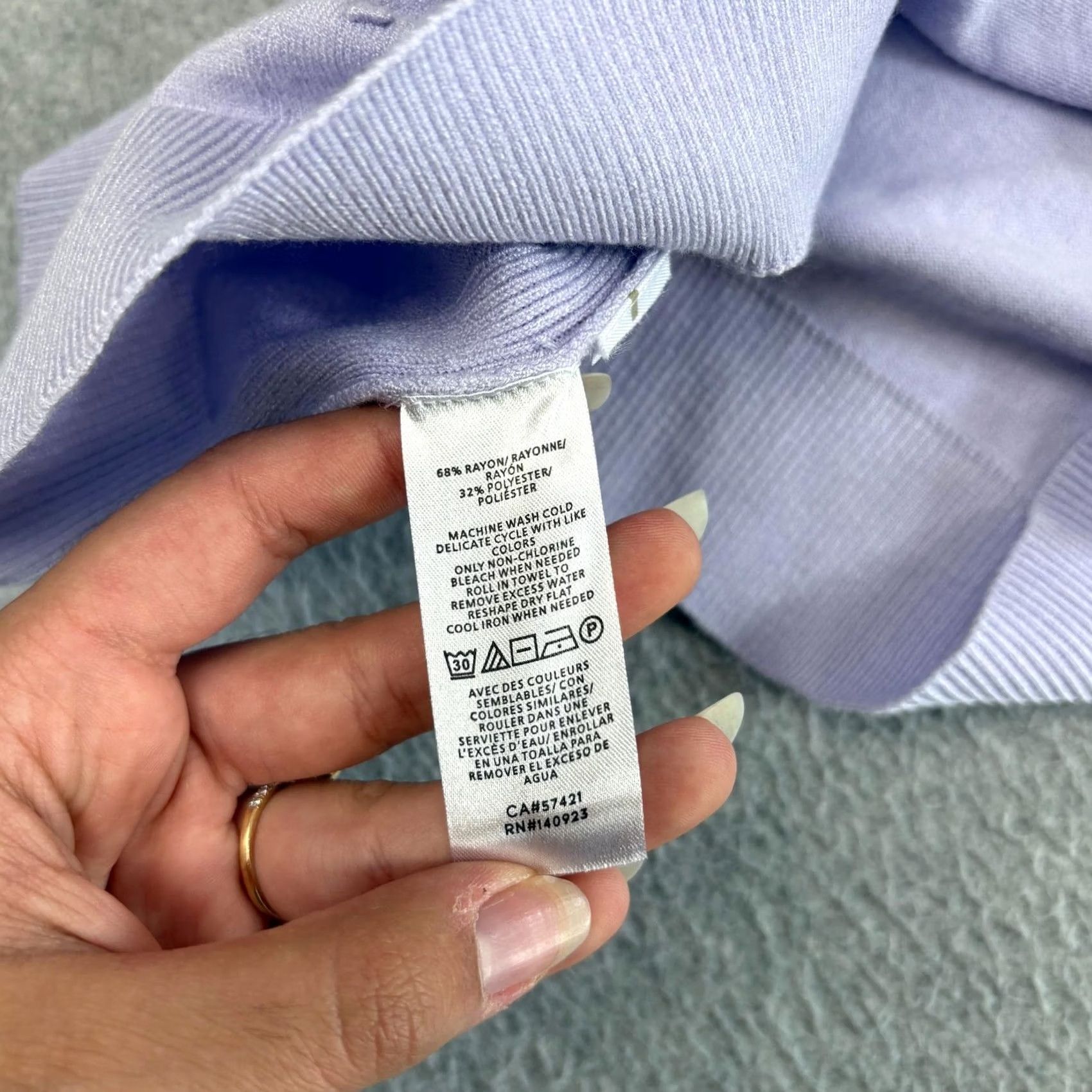 Loft LOFT Sweater Womens XL Lavender Short Sleeve Knit Polo Textured Preppy Classic Size XL / US 12-14 / IT 48-50 - 4 Thumbnail