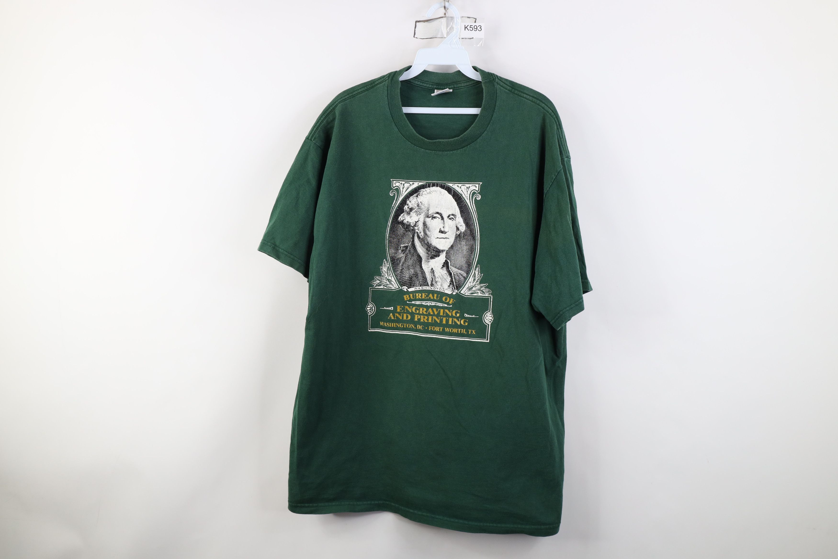 Vintage Vintage 90s Engraving The Buck Starts Here Money T-Shirt Size US XL / EU 56 / 4 - 1 Thumbnail
